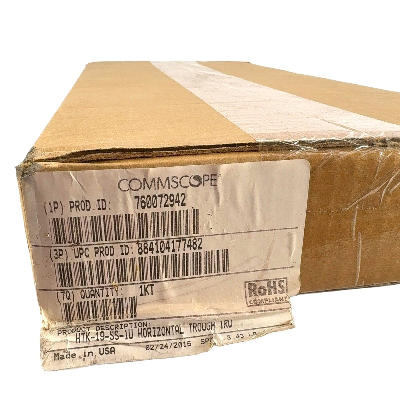CommScope 760072942/HTK-19-SS-1U Horizontal Cable Manager