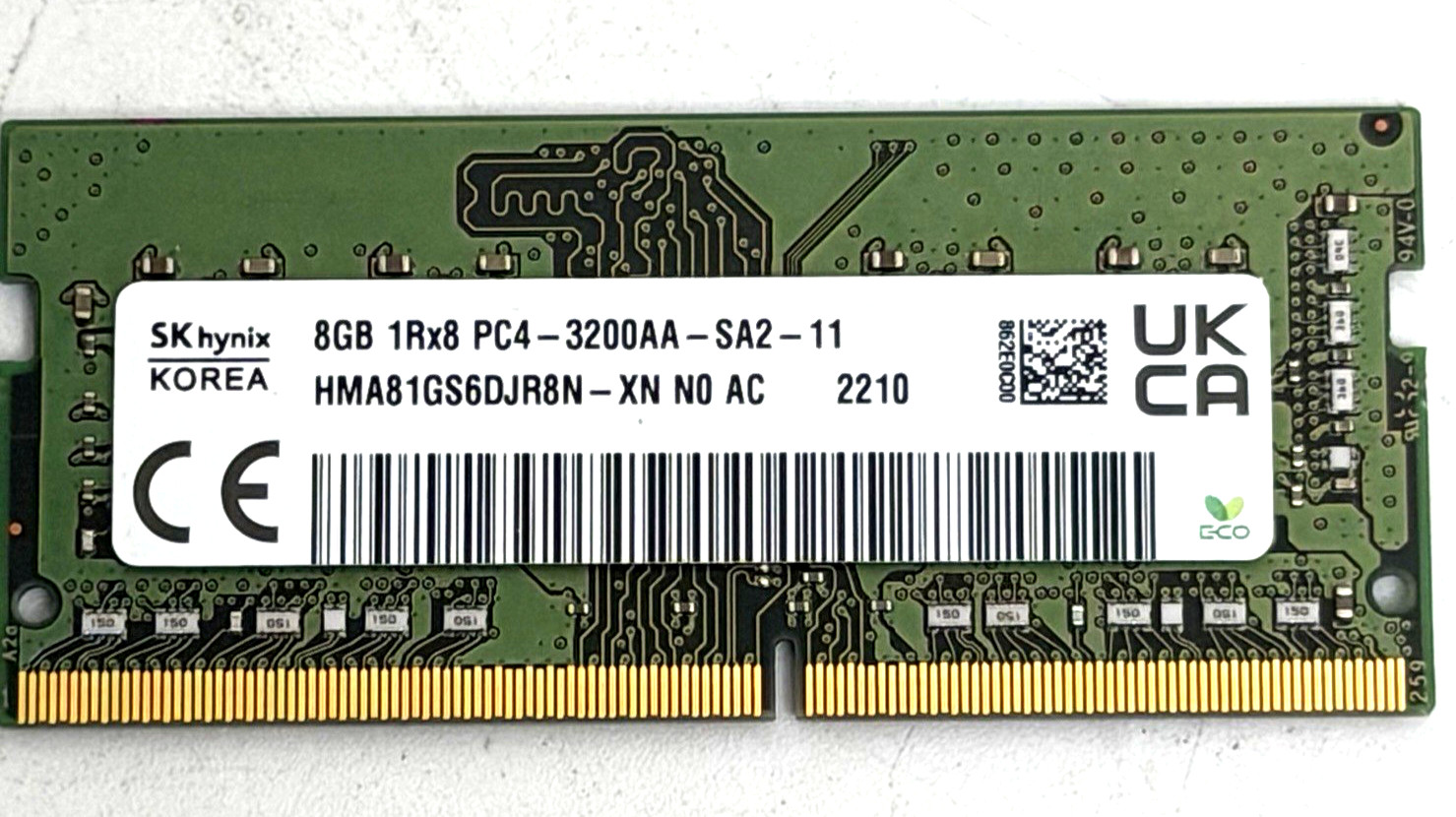 SK Hynix 8GB (1Rx8) PC4-3200AA (DDR4-3200) SODIMM Laptop Memory HMA81GS6CJR8N-XN