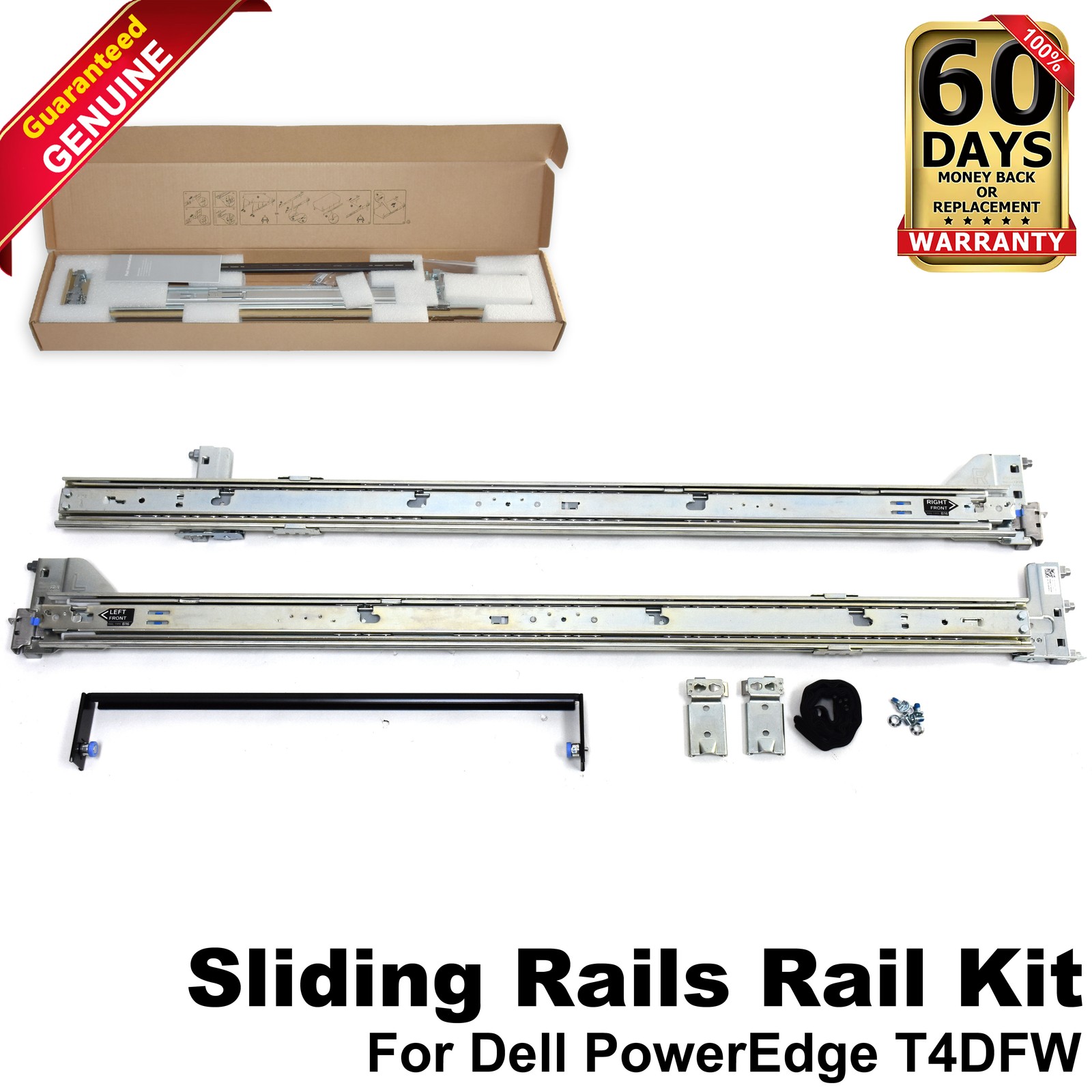 Dell PowerEdge R940XA 2U Sliding Rail Kit T4DFW Heavy-Duty Server Rack Rails