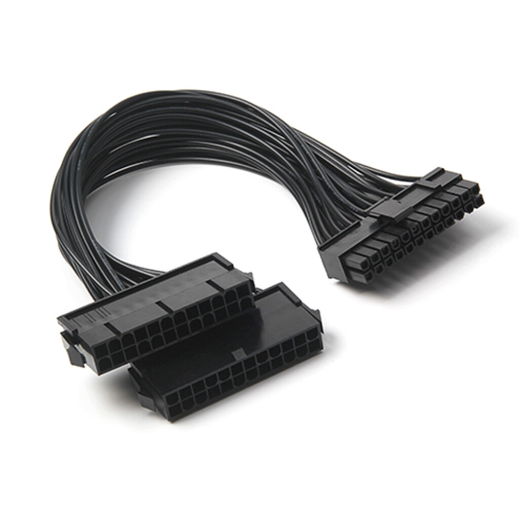 24Pin 20+4pin Dual PSU ATX Power Supply Adaptor Cable Connector For Mining