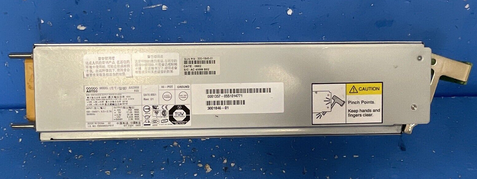 ASTEC AA23650 RS5 POWER SUPPLY  SUN 300-1846-01 AC 400W S02