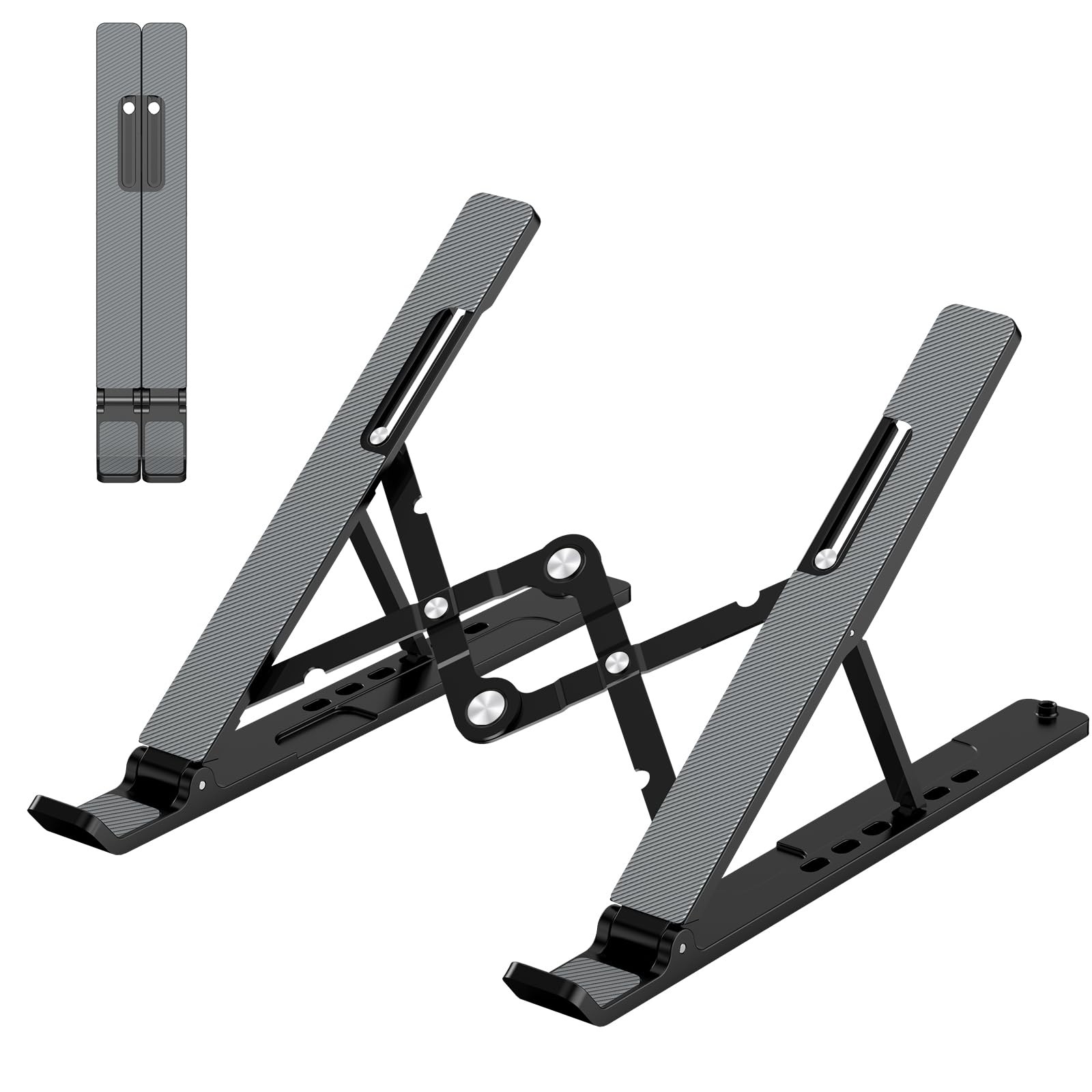 Gogoonike Adjustable Laptop Stand, Portable Riser for Desk Black