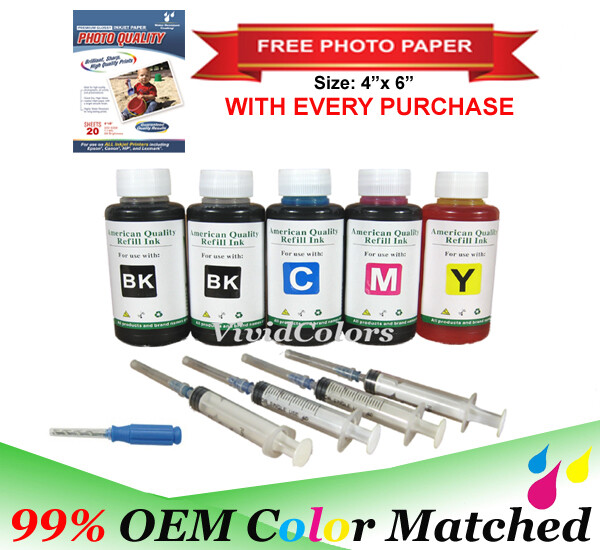 5x100ml Ink Refill For Canon PGI-280XXL CLI-281XXL PIXMA TR7520 TR8520 TS9120