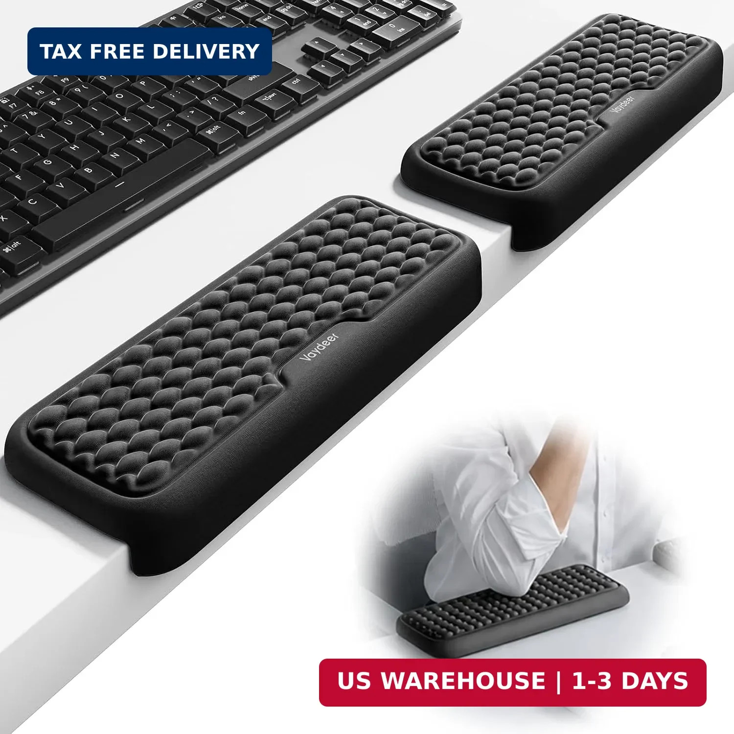 Vaydeer 2Pcs Elbow Rest Pad, L-Shaped Wrist Rest, Desk Edge Cushion
