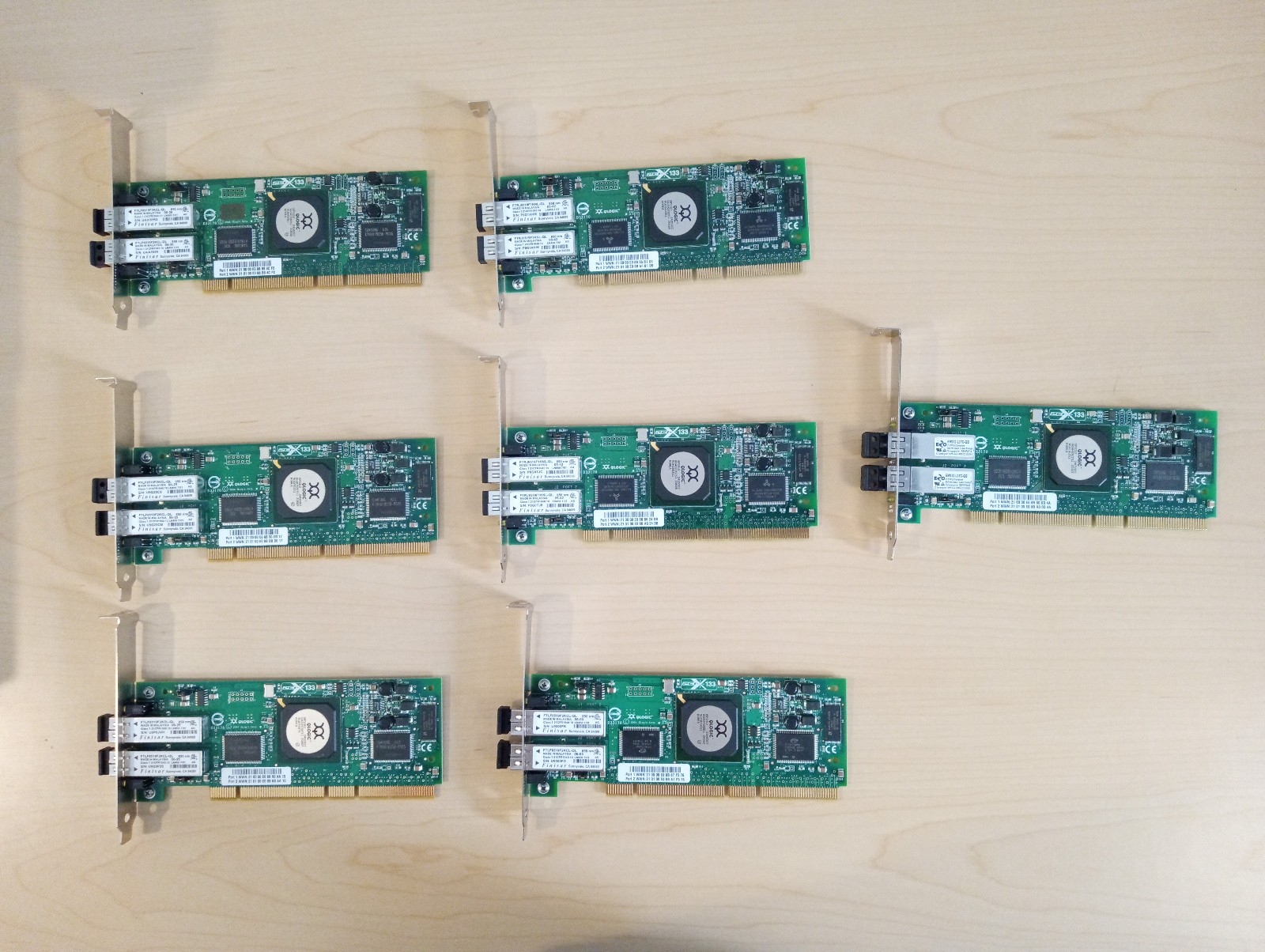 LOT 7 Q-Logic FC5010409 QLA2342 PCI-X DUAL Port 2GB Fiber Channel Adapters