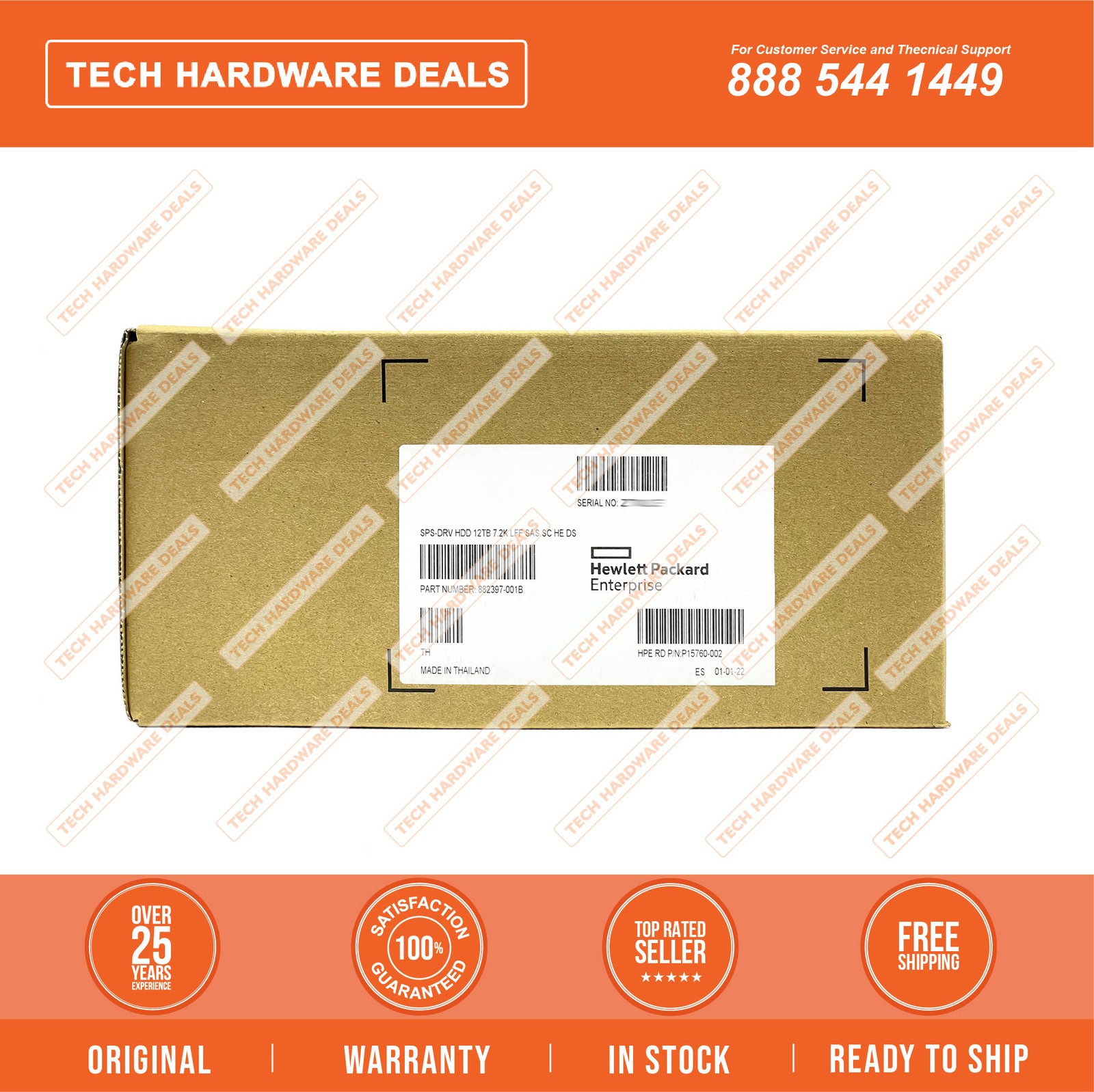 MB012000JZYVN  NEW SEALED HPE 12TB SAS 12G 7.2K LFF SC He 512e DS HDD