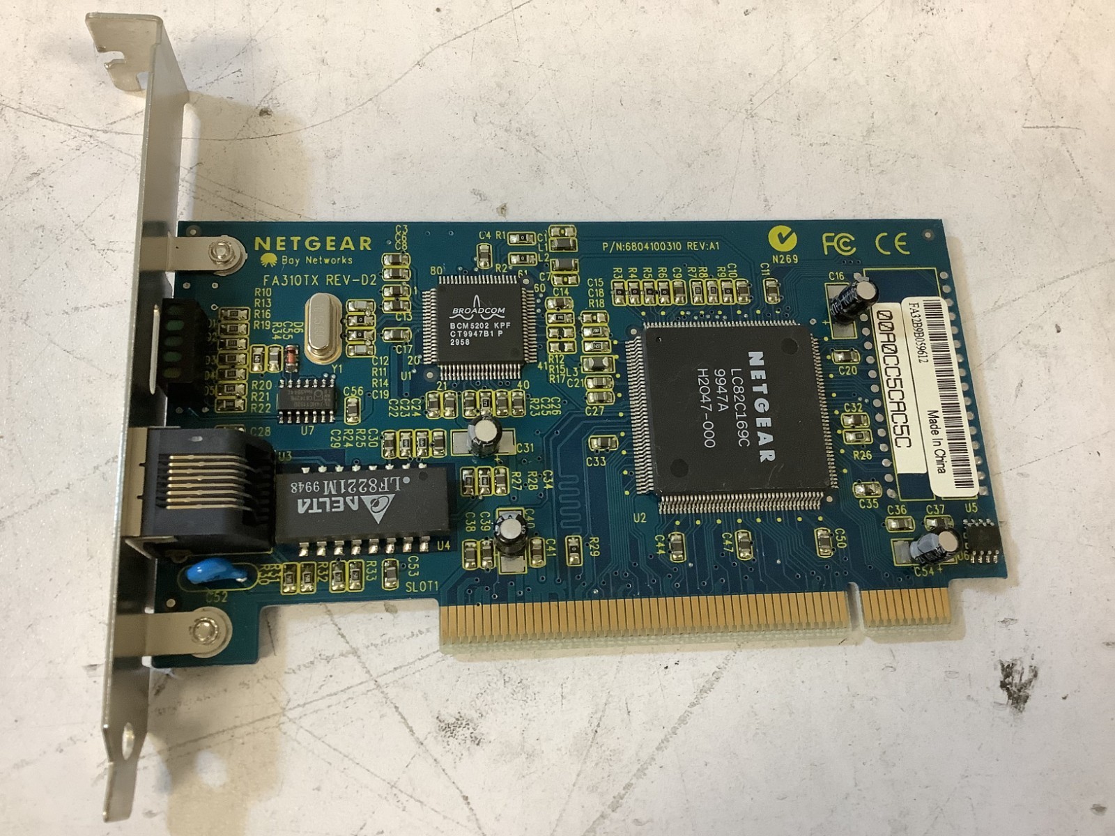 NETGEAR FA310TX REV-D2 1-Port 10/100Mbps Fast Ethernet PCI Network Card "Q5B"