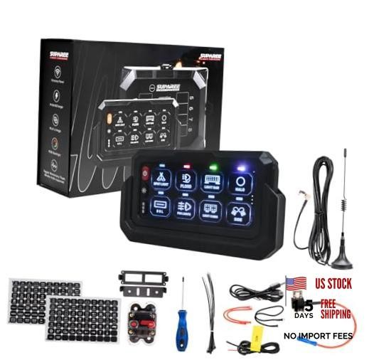 8 Gang RGB Wireless Switch Panel for Offroad Truck RV - 12V 24V 60A - 8 Gang