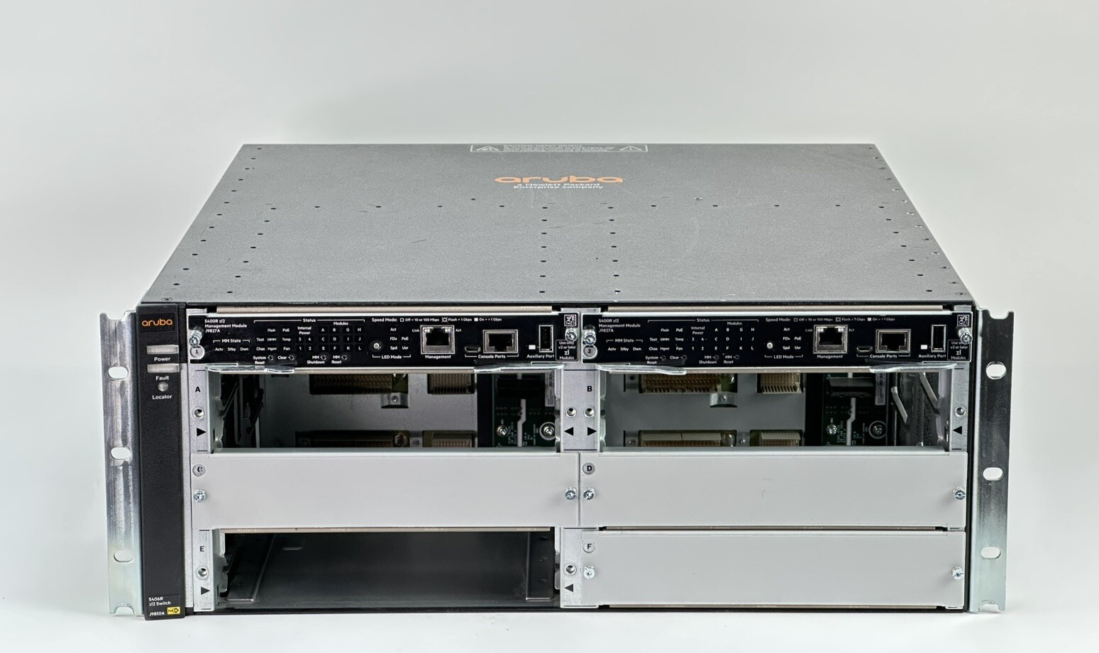 HPE Aruba X 5406R zl2 J9850A Switch Chassis 4U 2x MM J9827a + Fan Tray No PSU