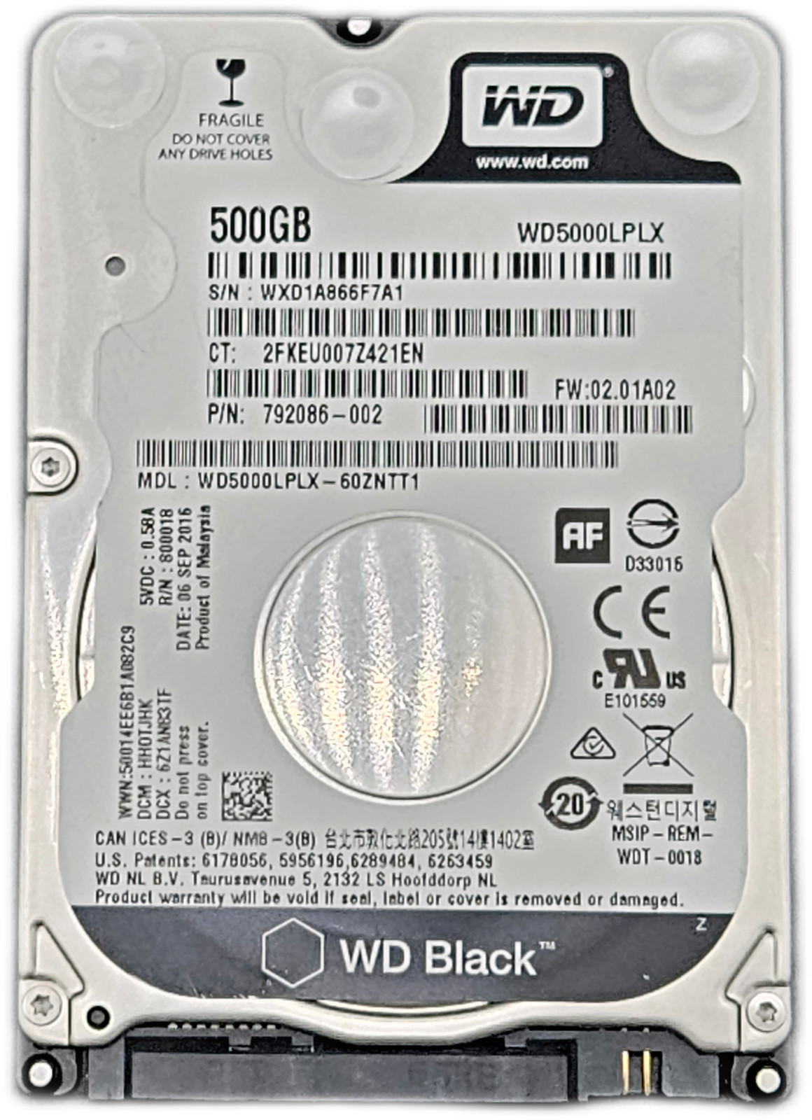 WD Black WD5000LPLX 500GB 2.5" SATA III HDD