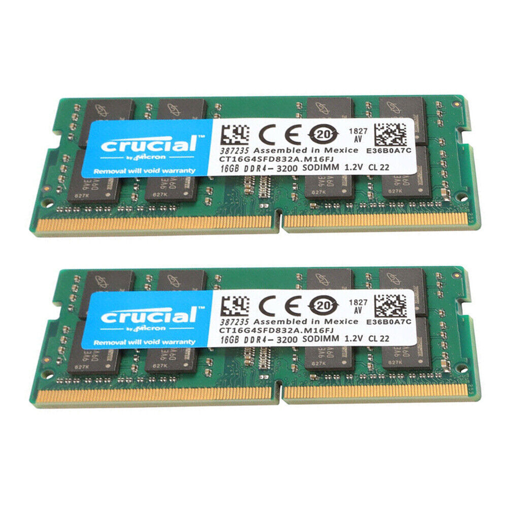 CRUCIAL DDR4 16GB 3200 PC4-25600 Laptop SODIMM Non-ECC 260-Pin Memory RAM