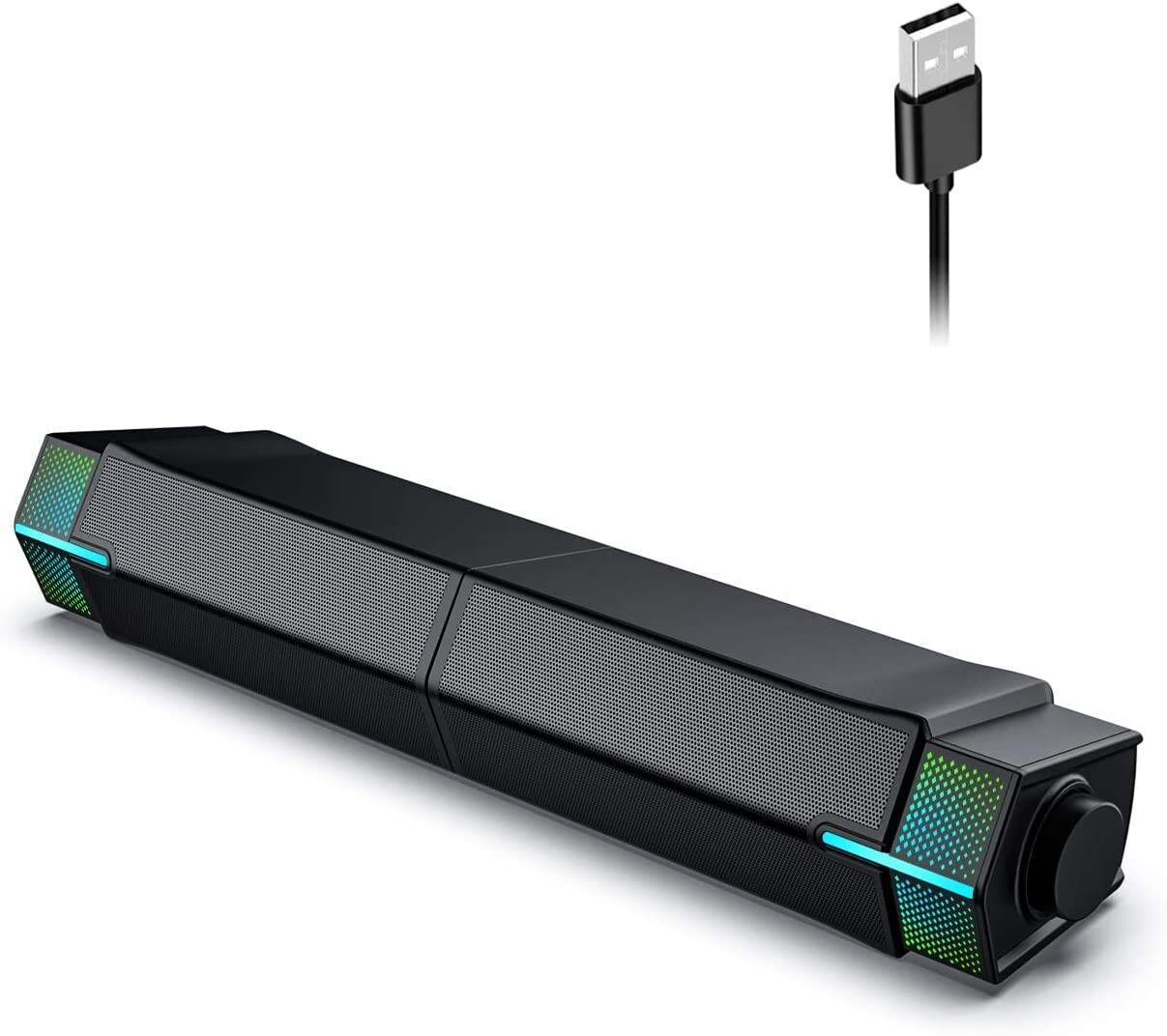 M20 Computer Speakers USB Wired Bluetooth for Dell PC Desktop Sound bar 10W RGB