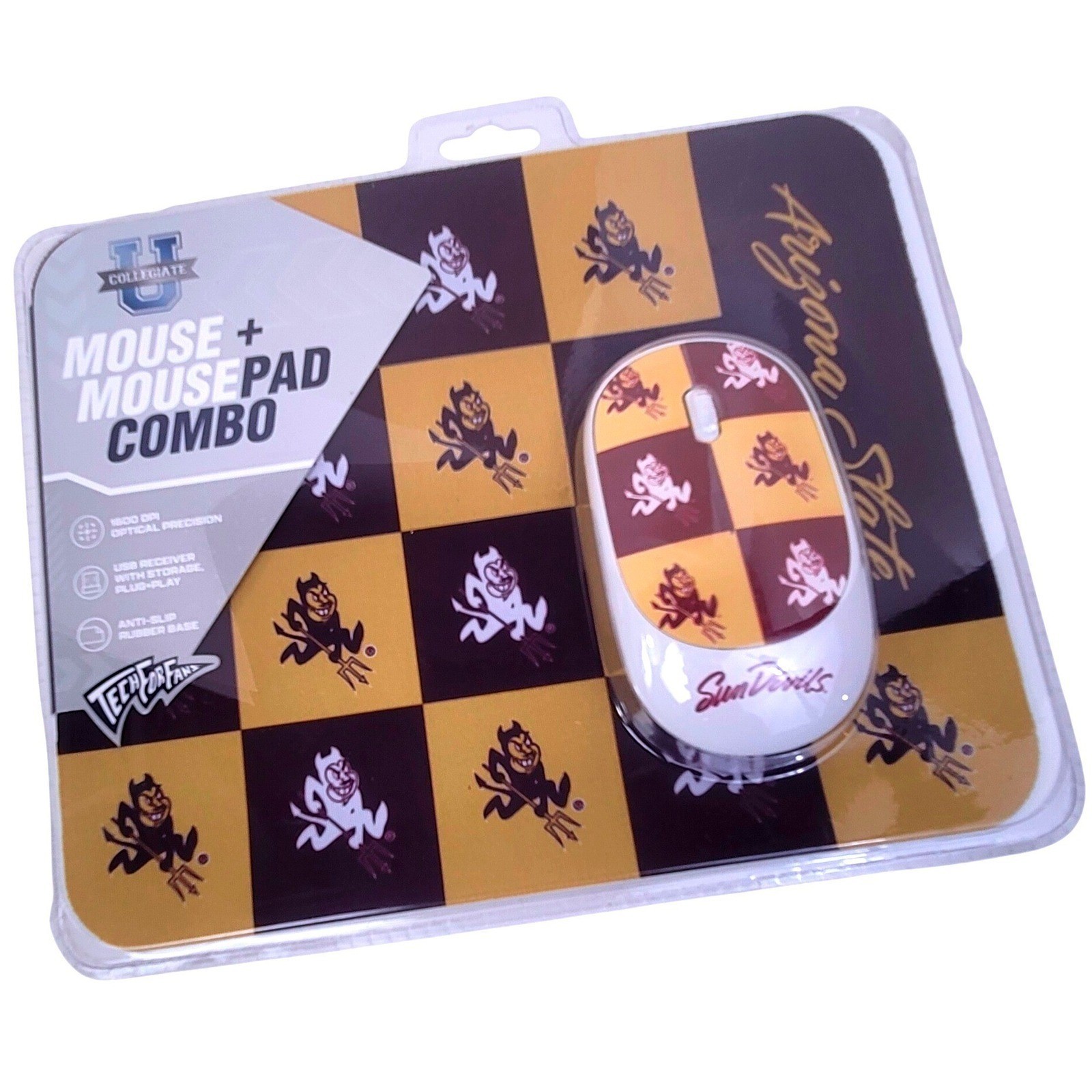 Arizona State Sun Devils Wireless Mouse & Mousepad Set SOAR NCAA-MMP3-AZS Maroon