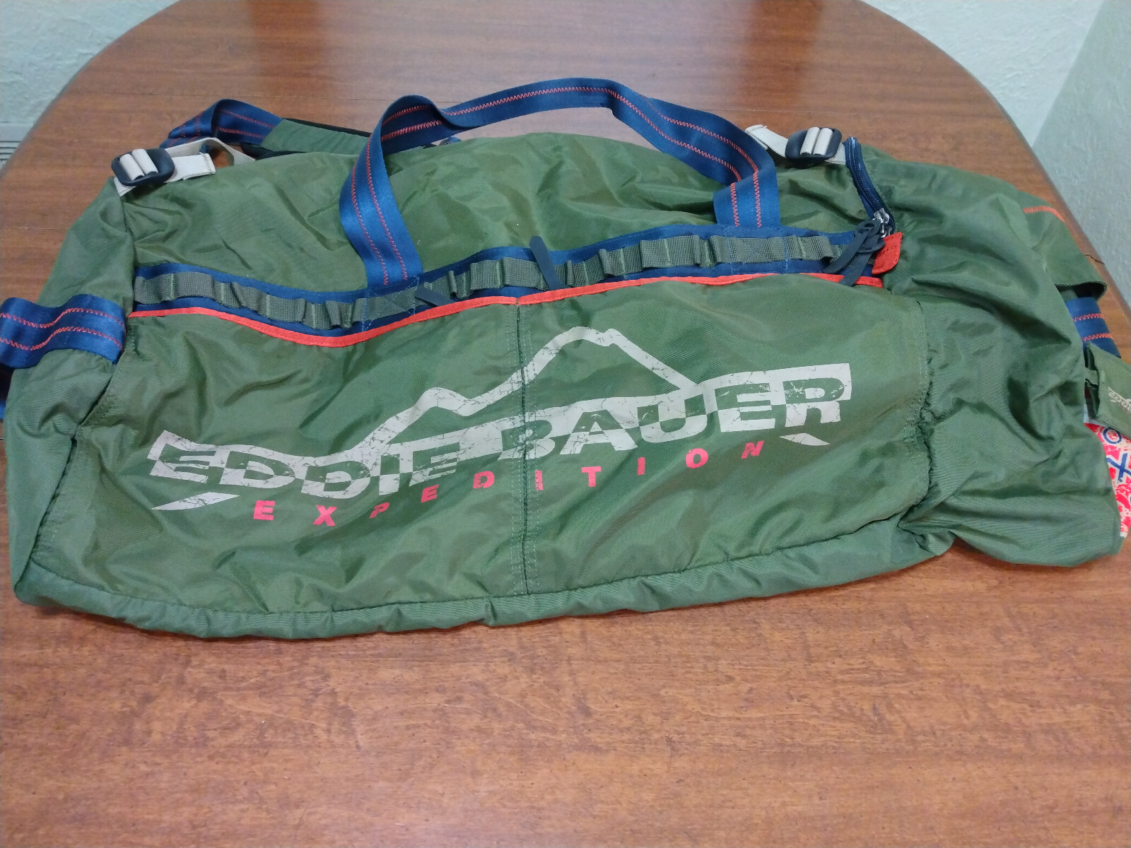 VTG Eddie Bauer LARGE Backpack Heavy Duty Canvas Hiking Rare EUC