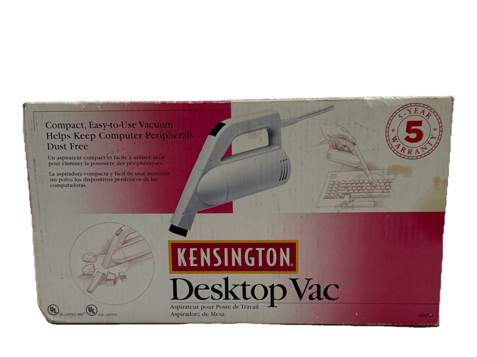 Kensington Desktop Vac Compact Easy-To-Use Vacuum 60050 New in Box