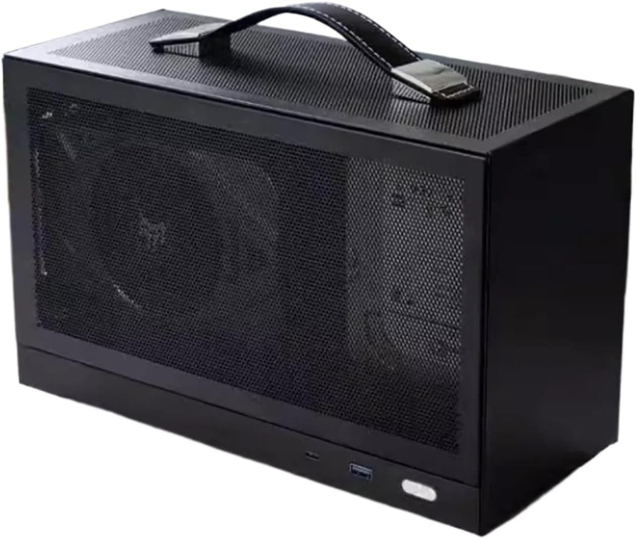 Black S300 Portable Aluminum Alloy PC Case, ITX Motherboard Support