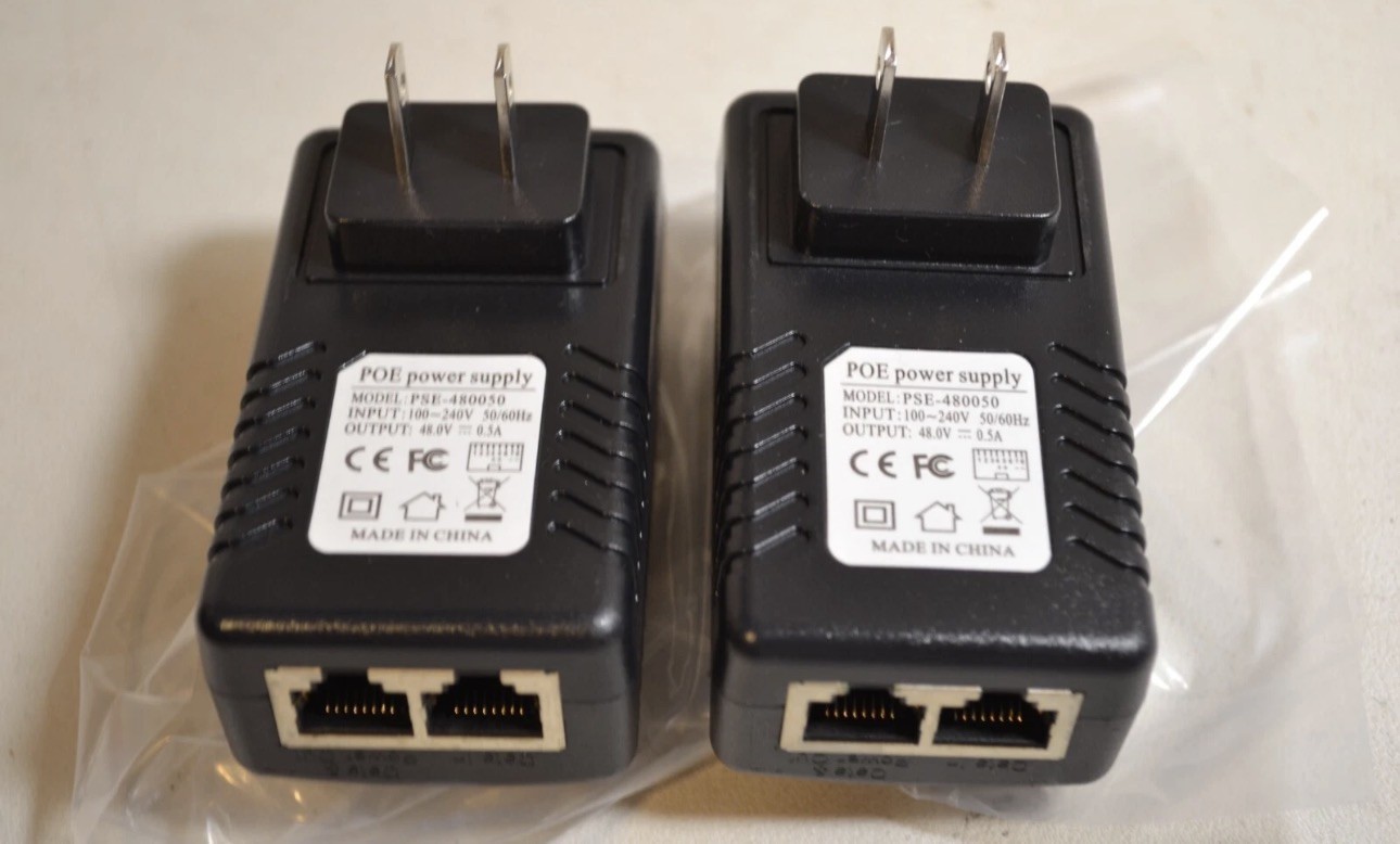 2-Pack Anvision PSE-480050 Wall POE Power Supply 48V 0.5A