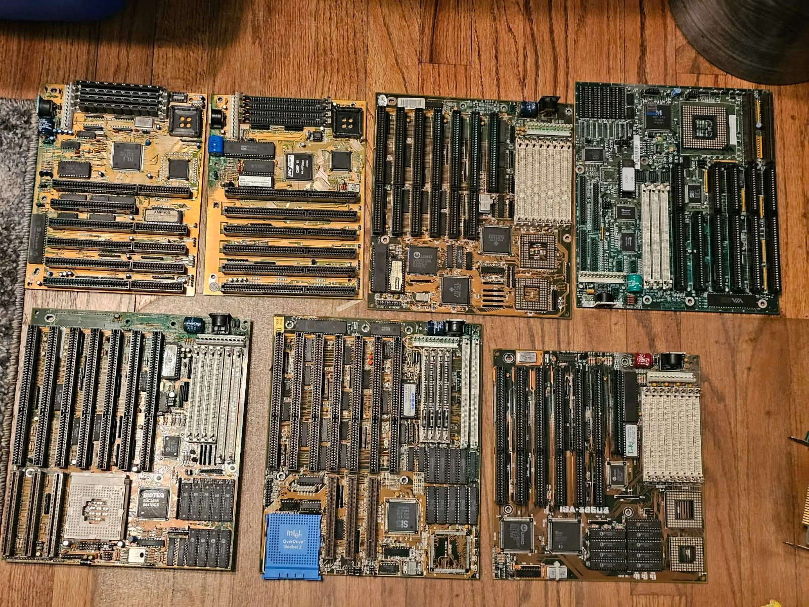 7x NOS (battery damaged) Vintage Motherboards Overdrive Socket3 386 Weitek P&R