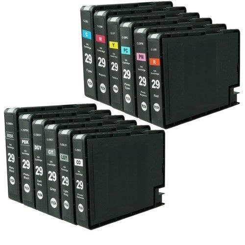 12 Compatible Canon PGI29 Pigment All Ink Tanks for Canon PIXMA PRO1