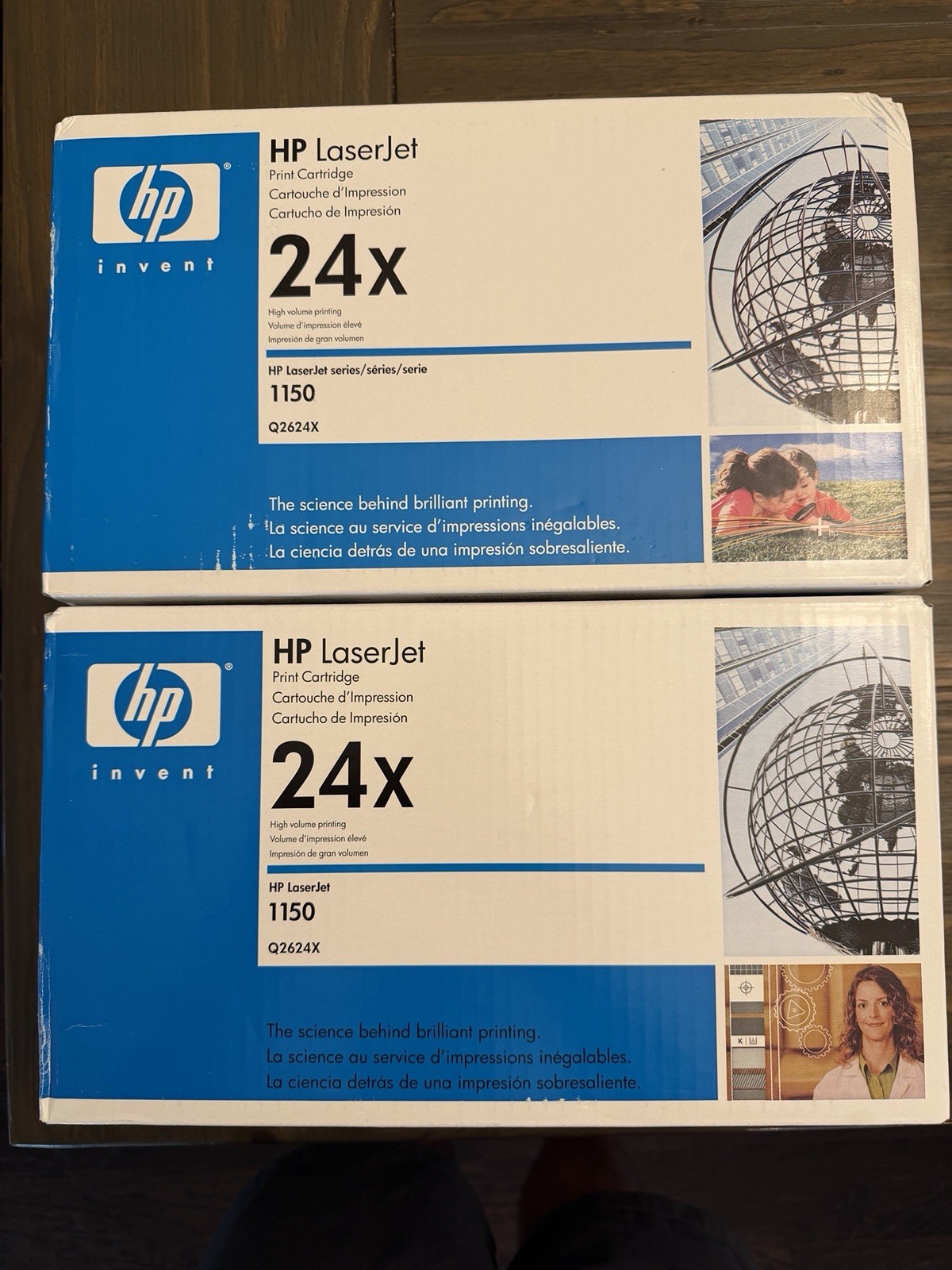 Lot of 2 NEW HP Hewlett Packard 24X Black Toner Cartridges Q2624X HP 1150