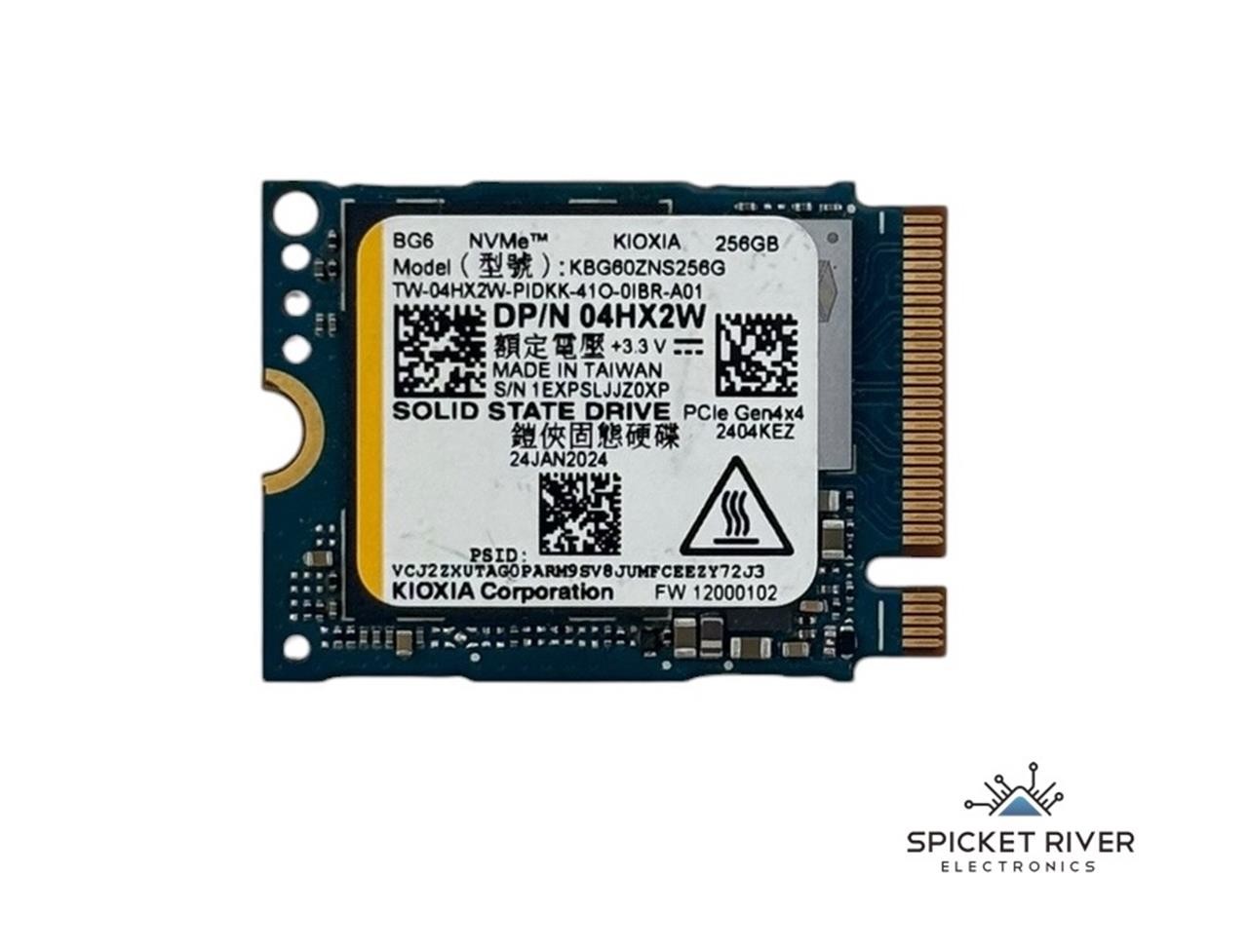 Kioxia KBG60ZNS256G BG6 256GB M.2 2230 NVMe PCIe Gen4x4 Solid State Drive SSD