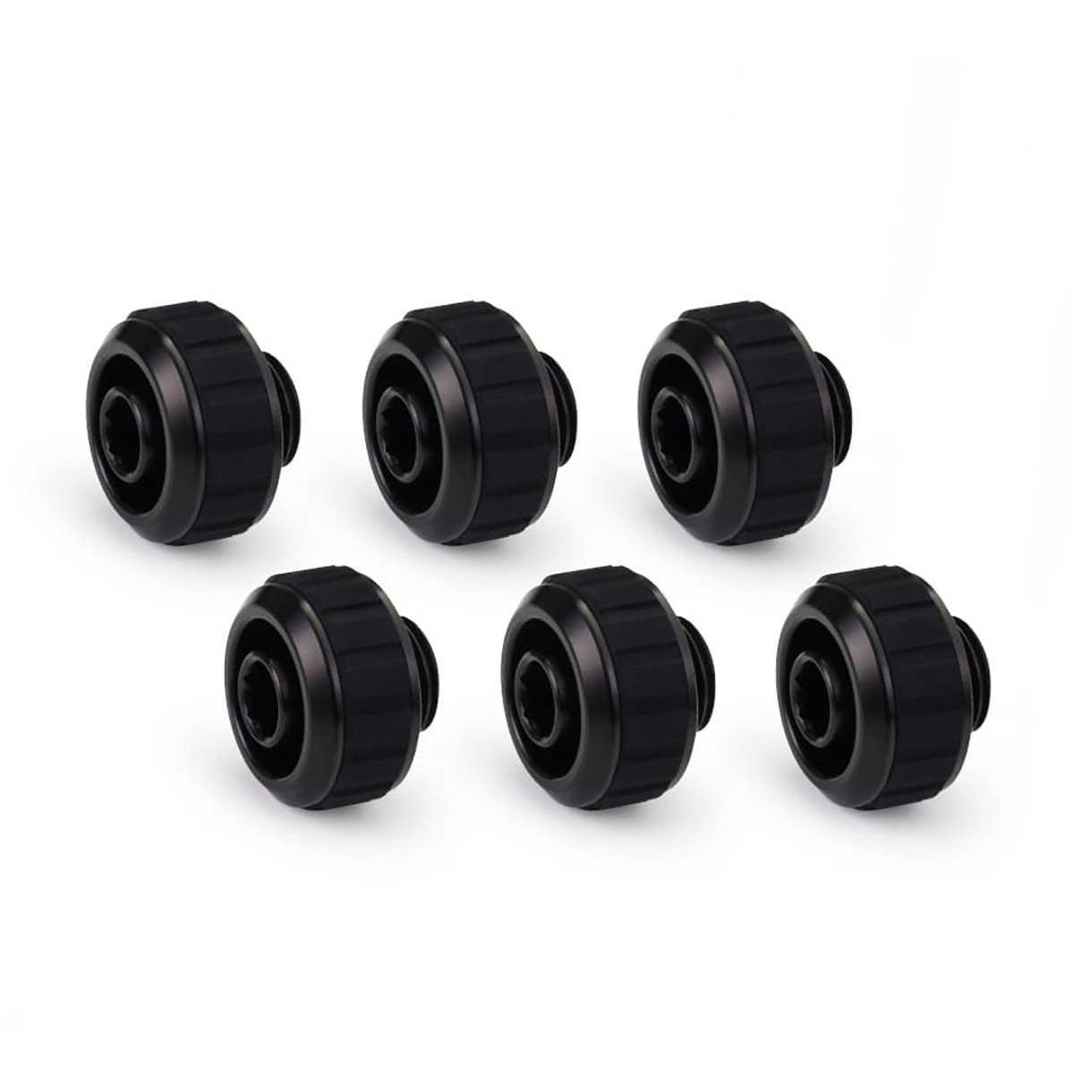 Alphacool Apex Grip SoftTube Fitting, 16/10mm, Black, 6-pack