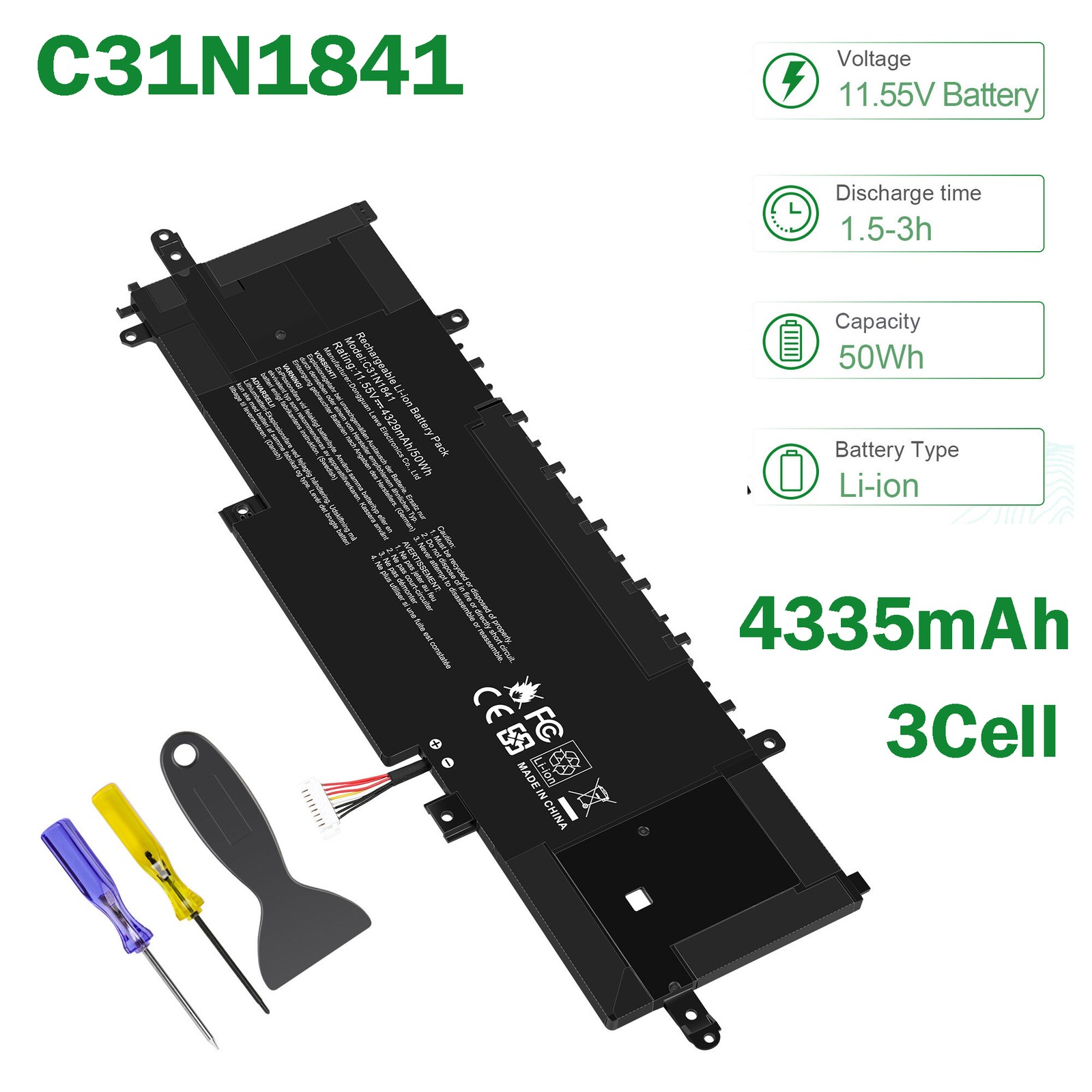 ❤️Replace C31N1841 Battery For Asus ZenBook13 UX334 UX334F 14 UX434 UM433 UM434