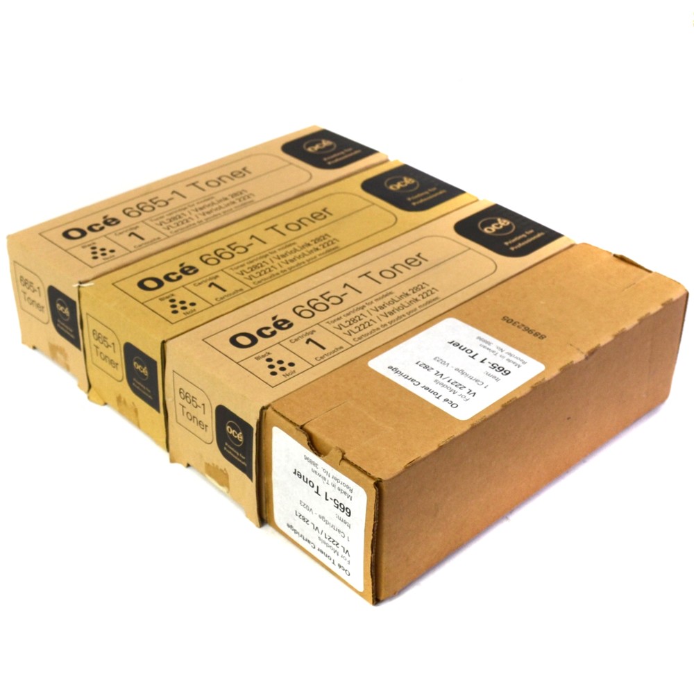 (Lot of 4) Oce' 665-1 Black Toner Cartridge for VarioLink VL2821 / VL2221