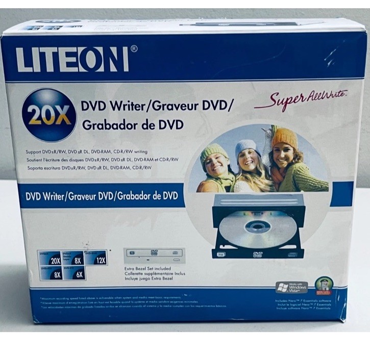 LITEON 20X DVD Writer Super All Write w NERO 7 Essentials Software CD/CD-R/DVDRW