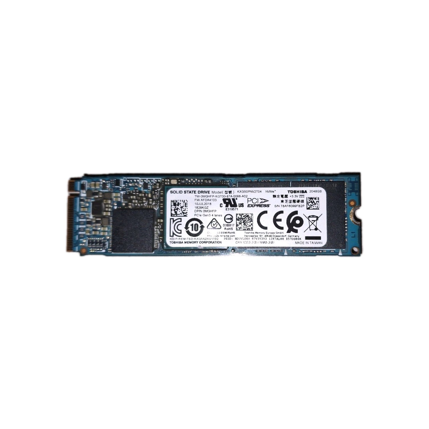 Toshiba XG5-P KXG50PNV2T04 2TB NVMe M.2 22x80mm 0.3DWPD Solid State Drive