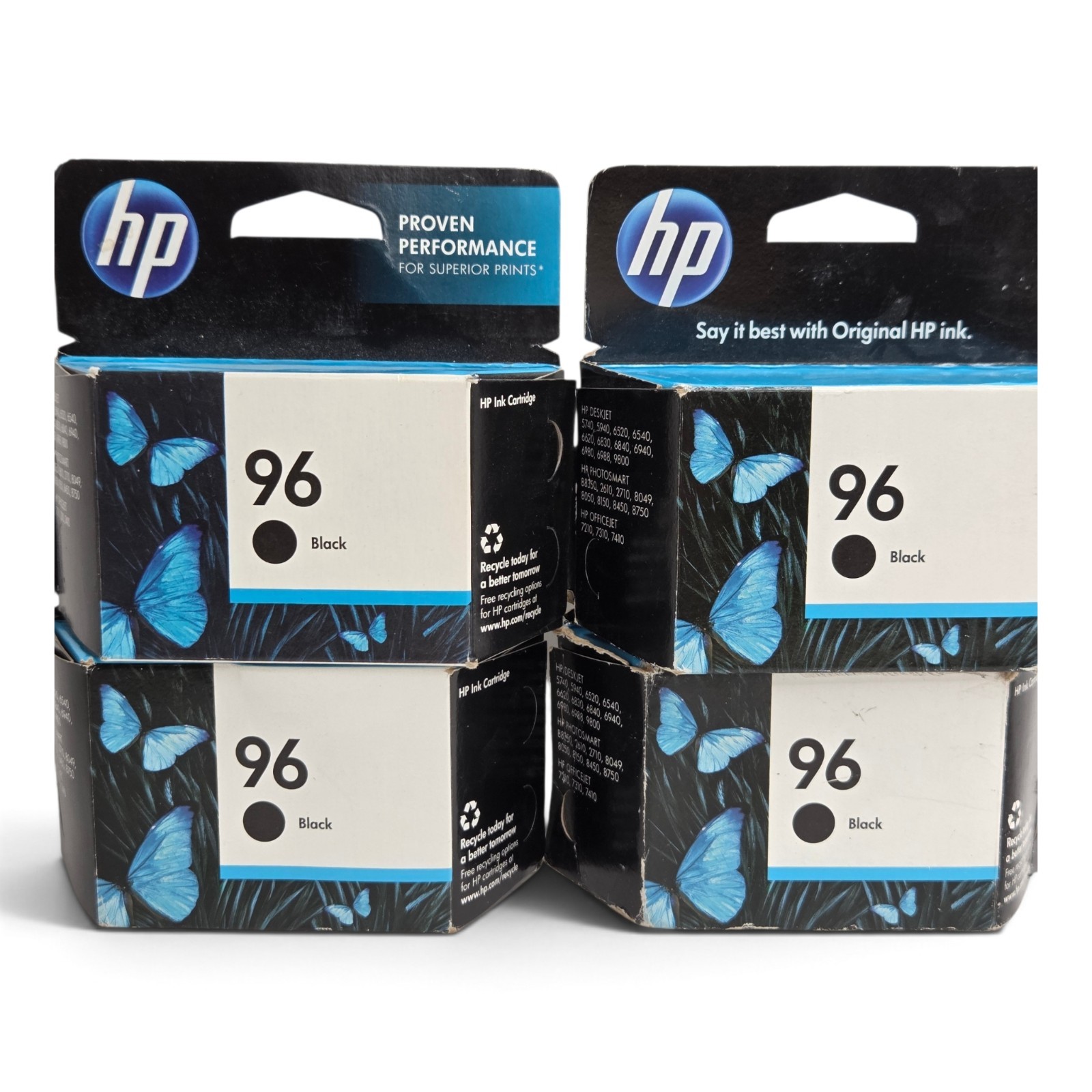 Genuine HP 96 Black Printer Ink Cartridge - new/sealed - 2012/2013 Lot Of 4