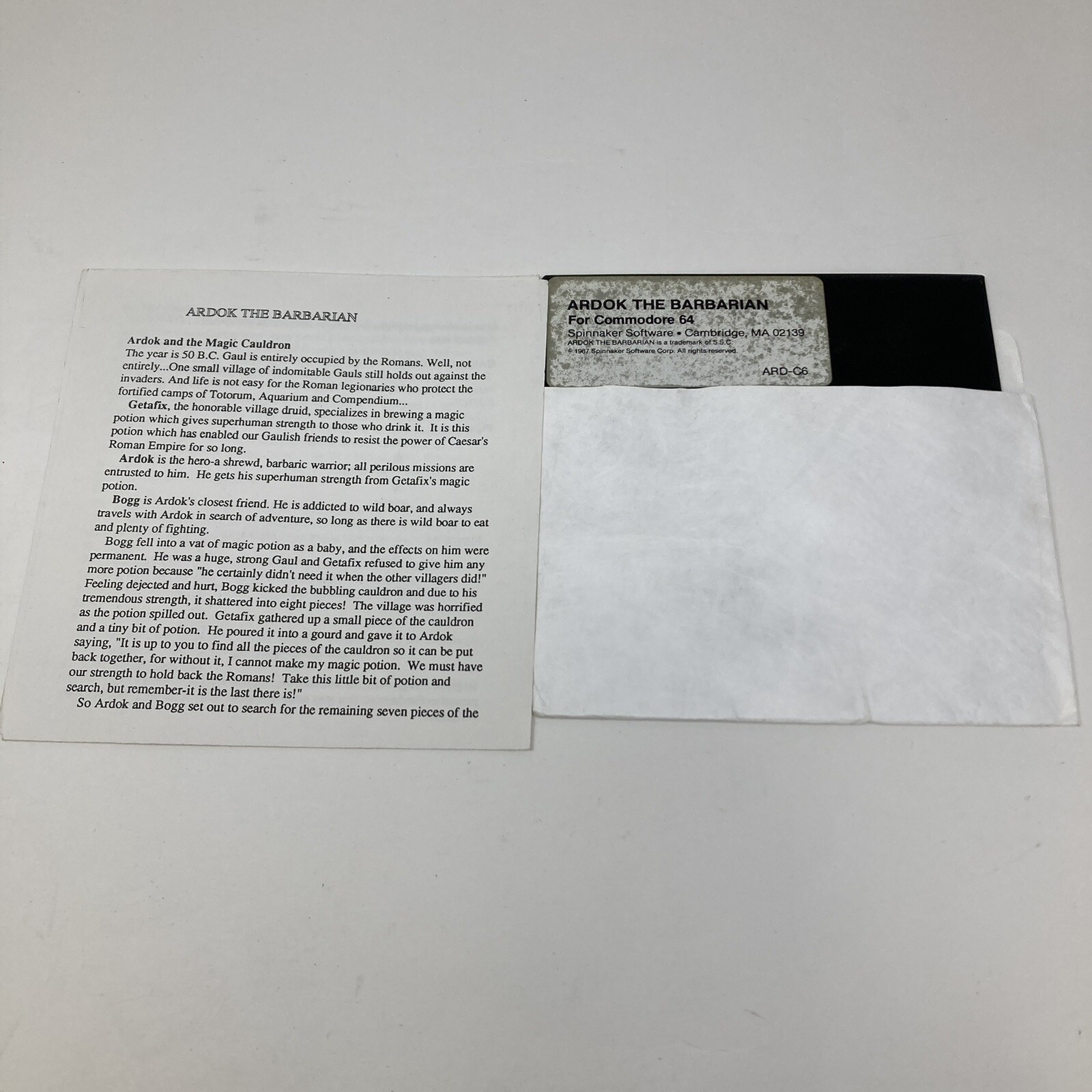 Ardok the Barbarian Disk and Manual by Spinnaker for the Commodore 64 c64 Floppy