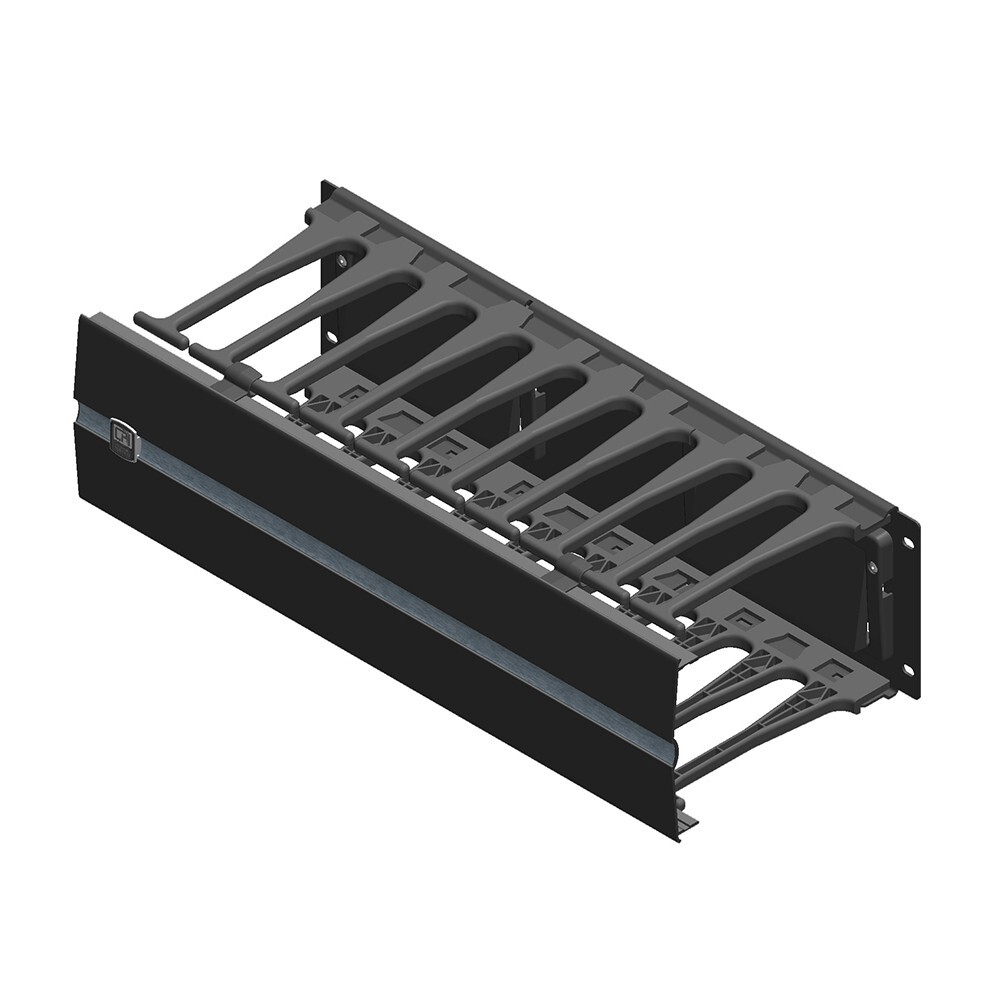 Chatsworth 35441-E02 2U x 19" EIA x 8.2"D Horizontal Cable Manager Single-Sided