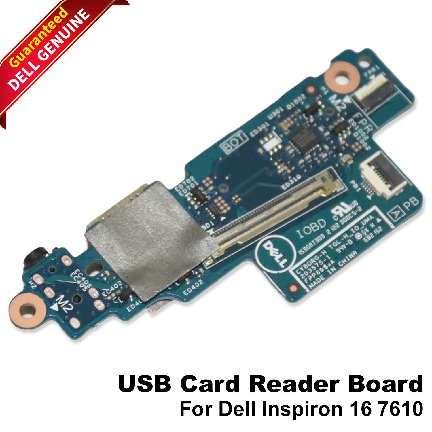 Dell OEM Inspiron 16 7610 USB Audio Port SD Card Reader IO Circuit Board 481H8