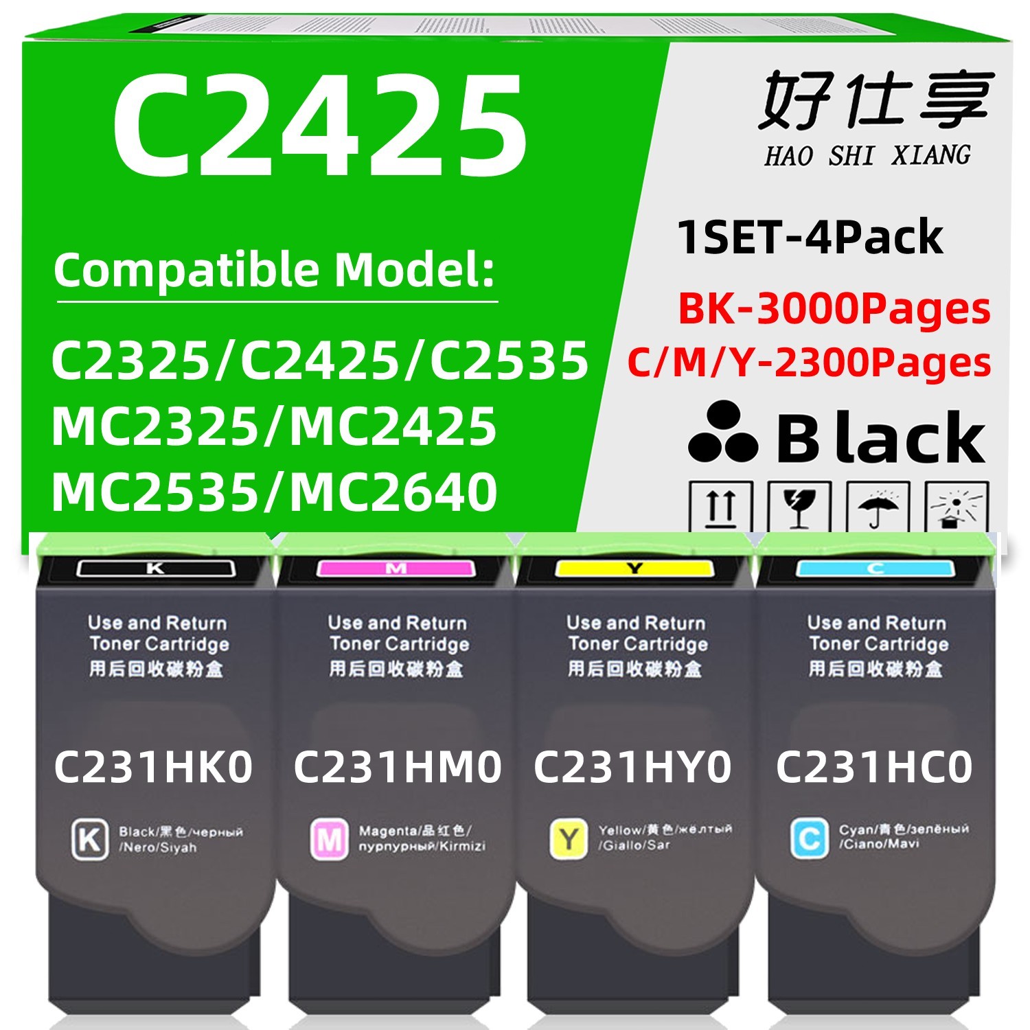 C2425 Toner Cartridge Compatible for Lexmark C2325 C2535 MC2325 MC2425 MC2535