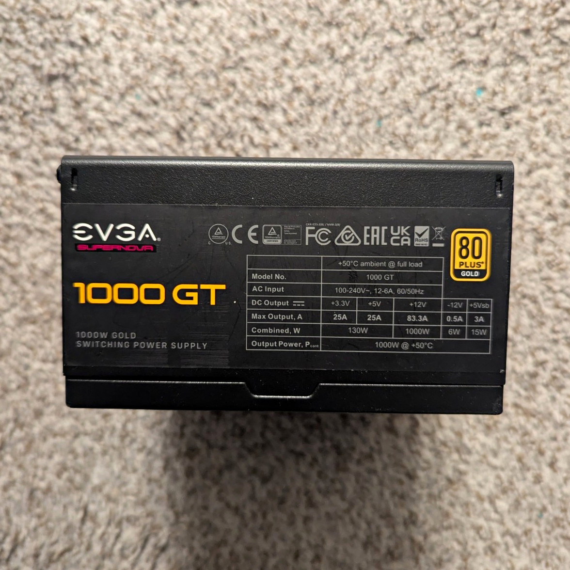 EVGA SuperNOVA 1000 GT 1000W 80 Plus Gold Modular ATX PSU Black