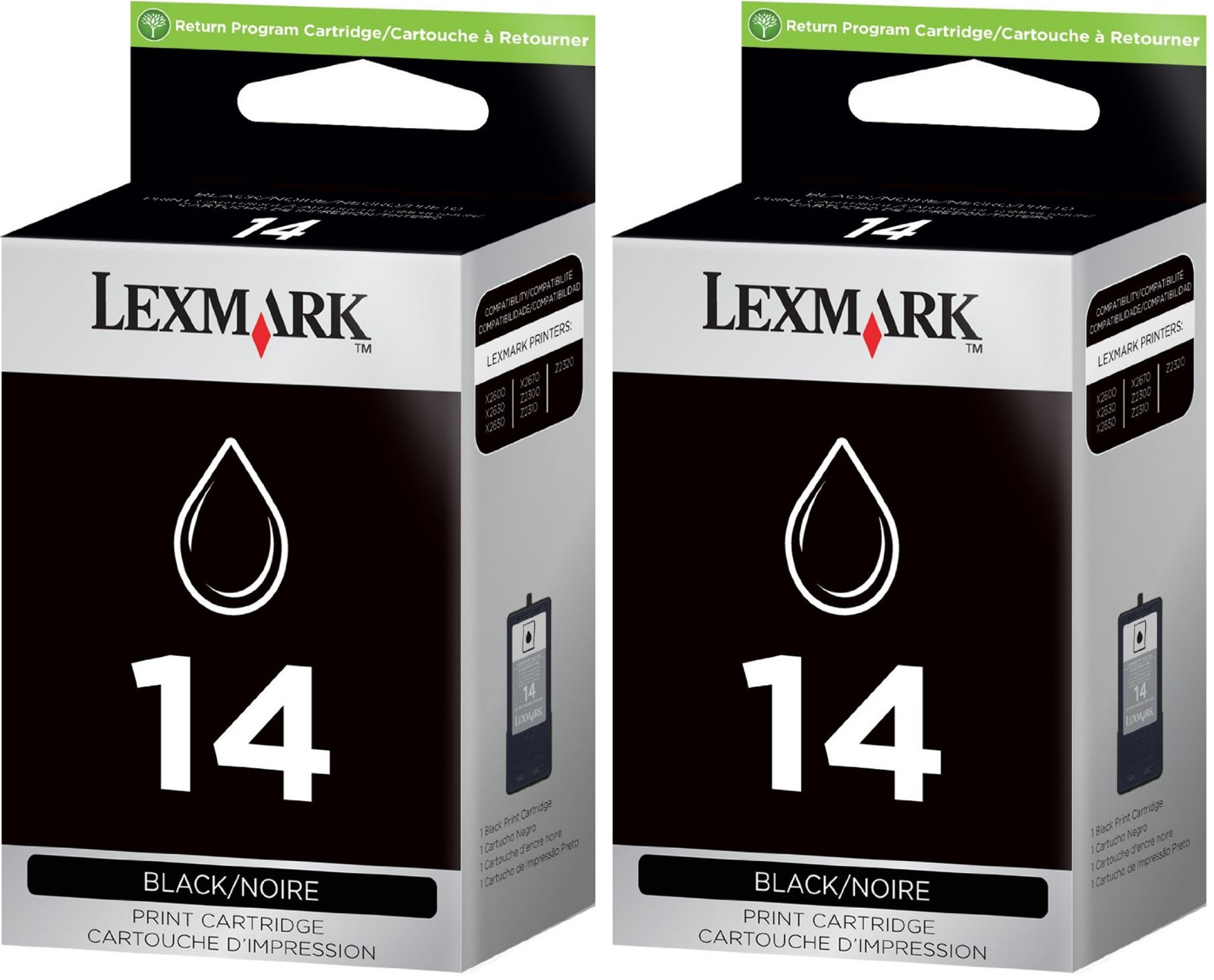 New Genuine Lexmark 14 2PK Ink Cartridges Box X Series X2600 Z Series Z2300