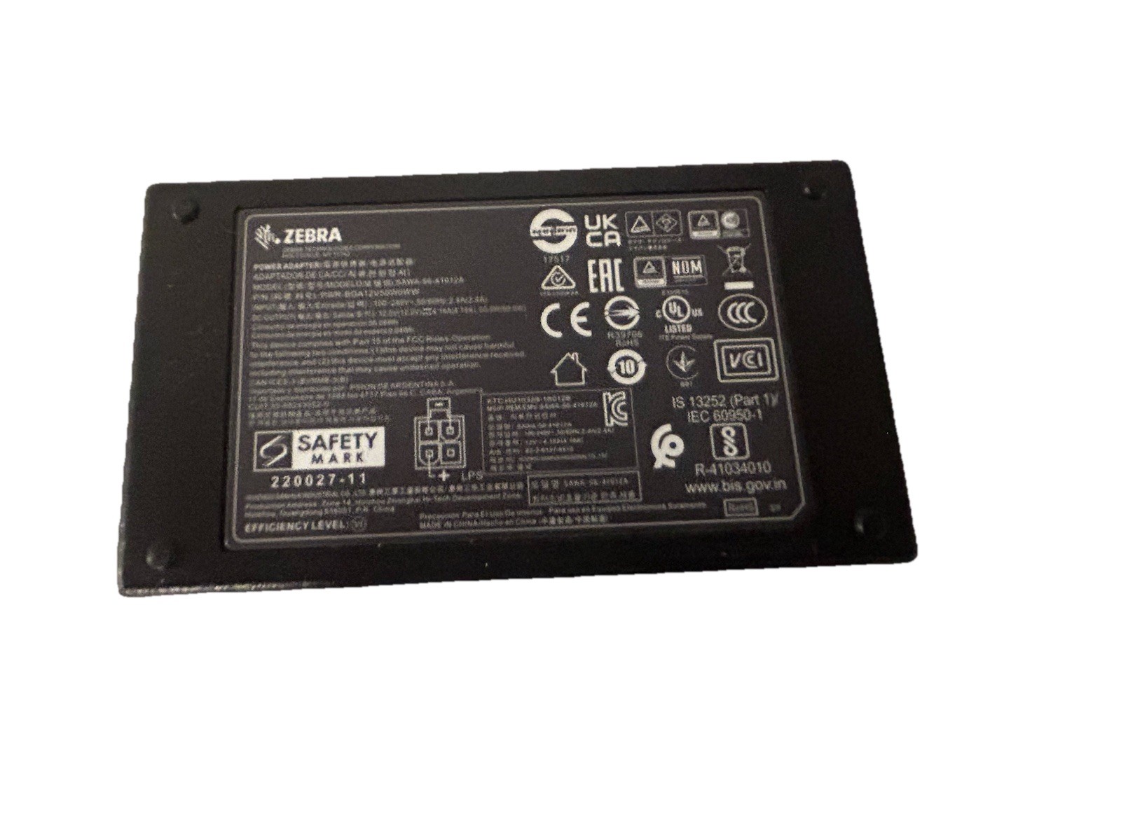 ZEBRA SAWA-56-41612A Power Supply Adapter 12V 4.16A 50W No Power Cord