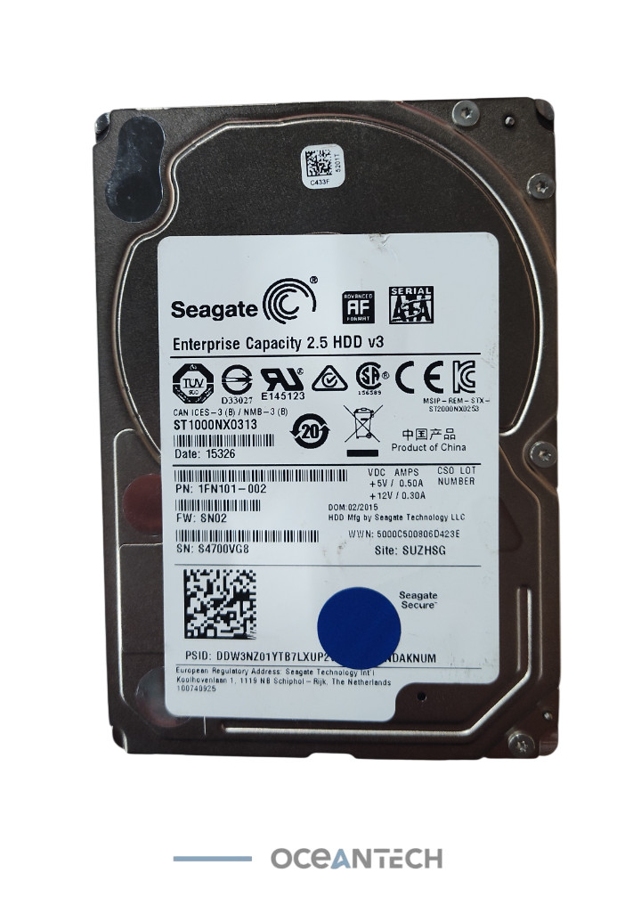 Seagate ST1000NX0313 Enterprise 1 TB 2.5"  128mb  Internal Hard Drive Grade B