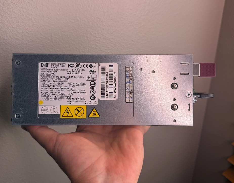 🔋 HP DPS-800GB-A 1000W Hot-Swap Server Power Supply - ProLiant Compatible ⚡