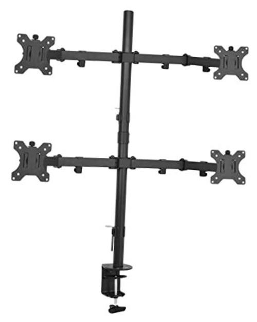 Quad 13 to 30 inch LCD Monitor Desk Mount | Adjustable 4 Screen Quad Mount