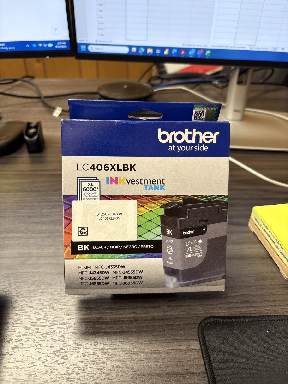 NEW OEM - BROTHER LC406XL BK BLACK Ink Cartridge - 05/2027+