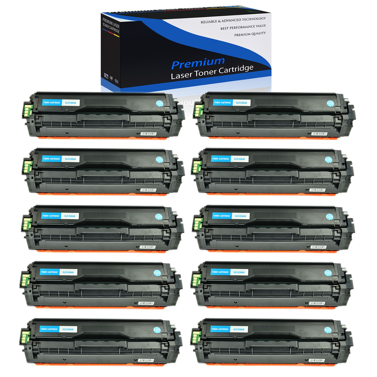 10PK CLT-C504S 504 Cyan Toner Cartridge for Samsung CLP-415NW CLP-4195FW