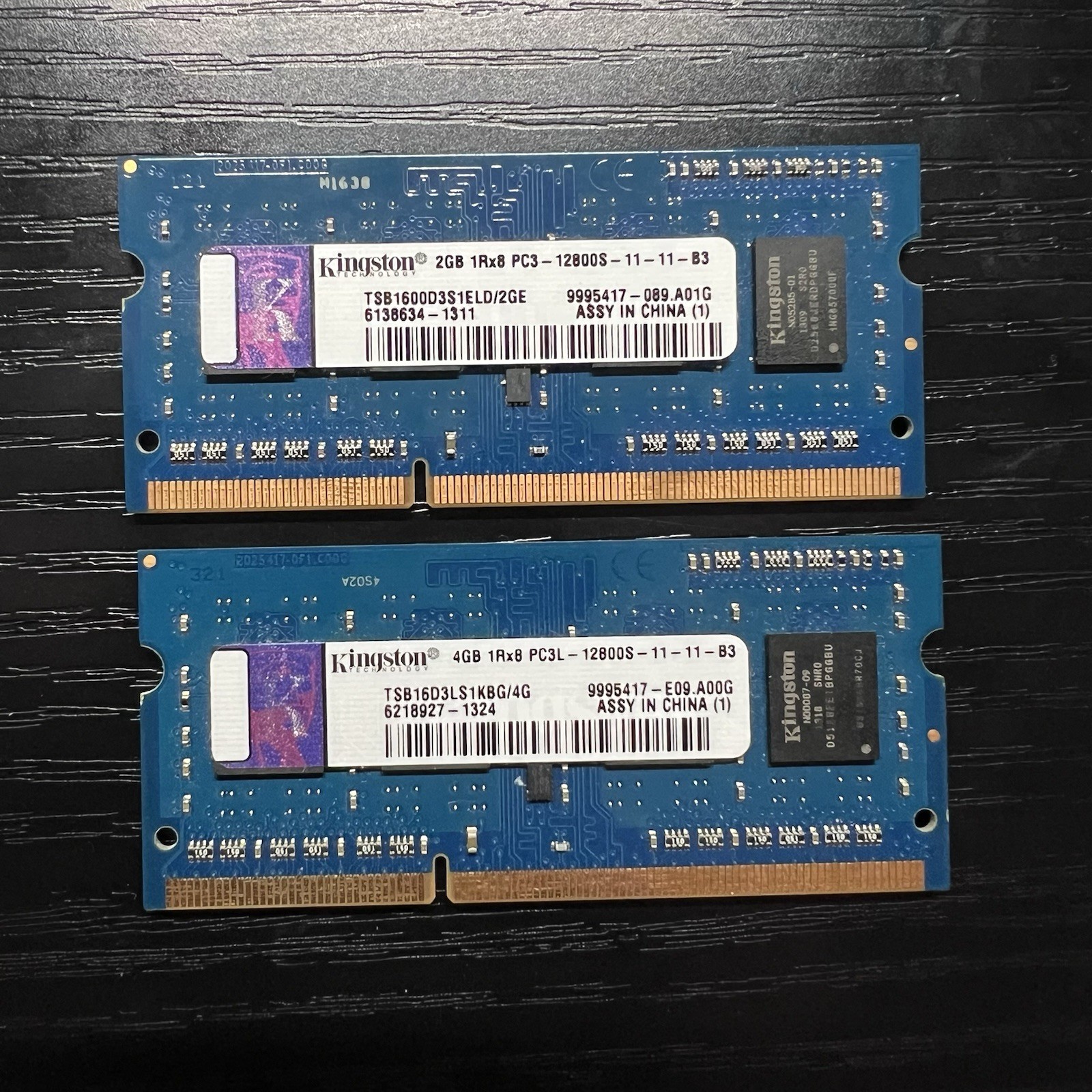 Kingston (2GB and 4GB) 1Rx8 DDR3 RAM PC3L-12800S for Laptops