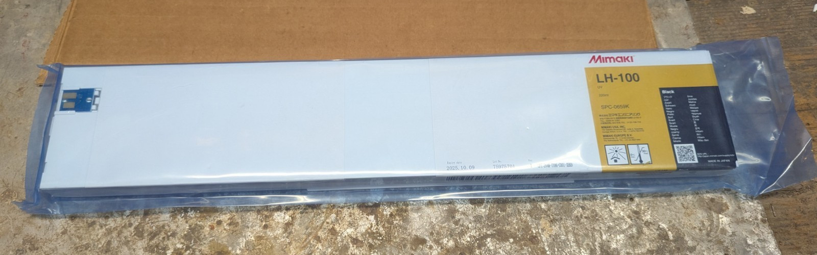 Mimaki LH-100 UV Ink Black 220ml SPC-0659K 10/2025 Date OEM