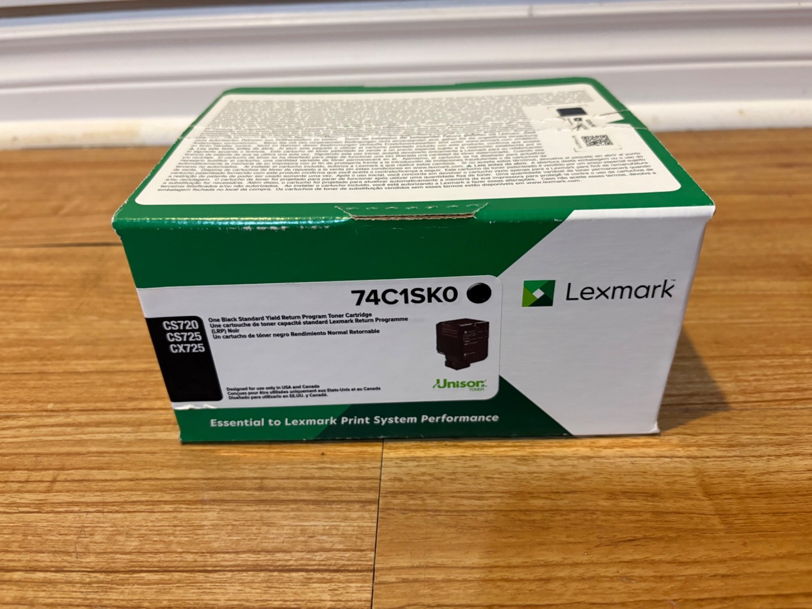 New Genuine Lexmark  74C1SK0  CX725 CS725 CS720 Black Toner Cartridge