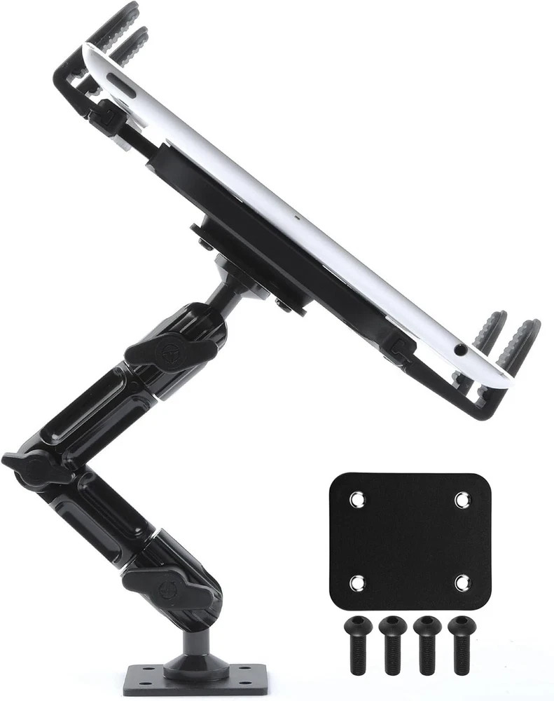Tackform Industrial Metal Drill Base Tablet Mount [Enduro Series] - Black 