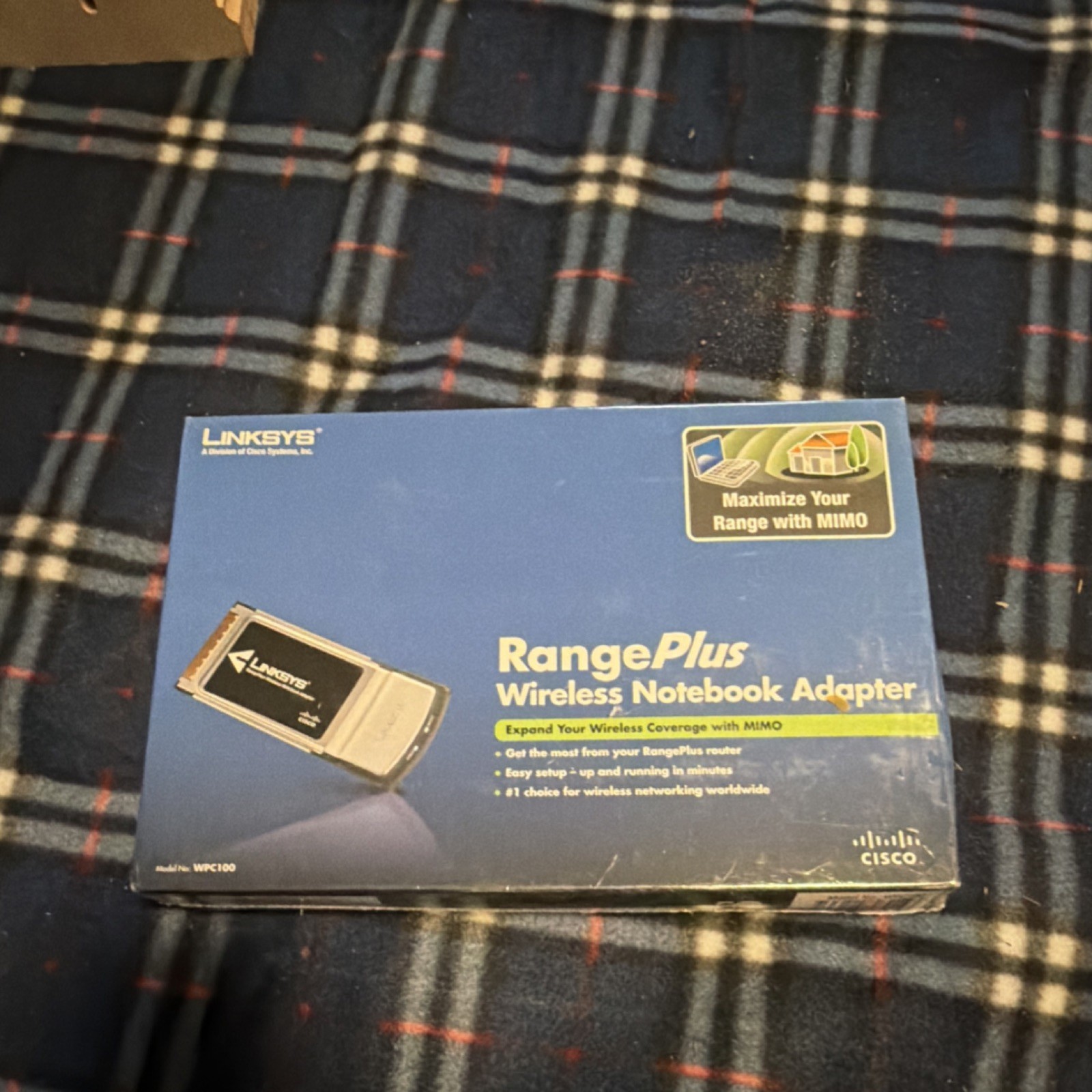 Linksys RangePlus Wireless Adapter 802.11g 54 Mbps PCMCIA PC Card WPC100