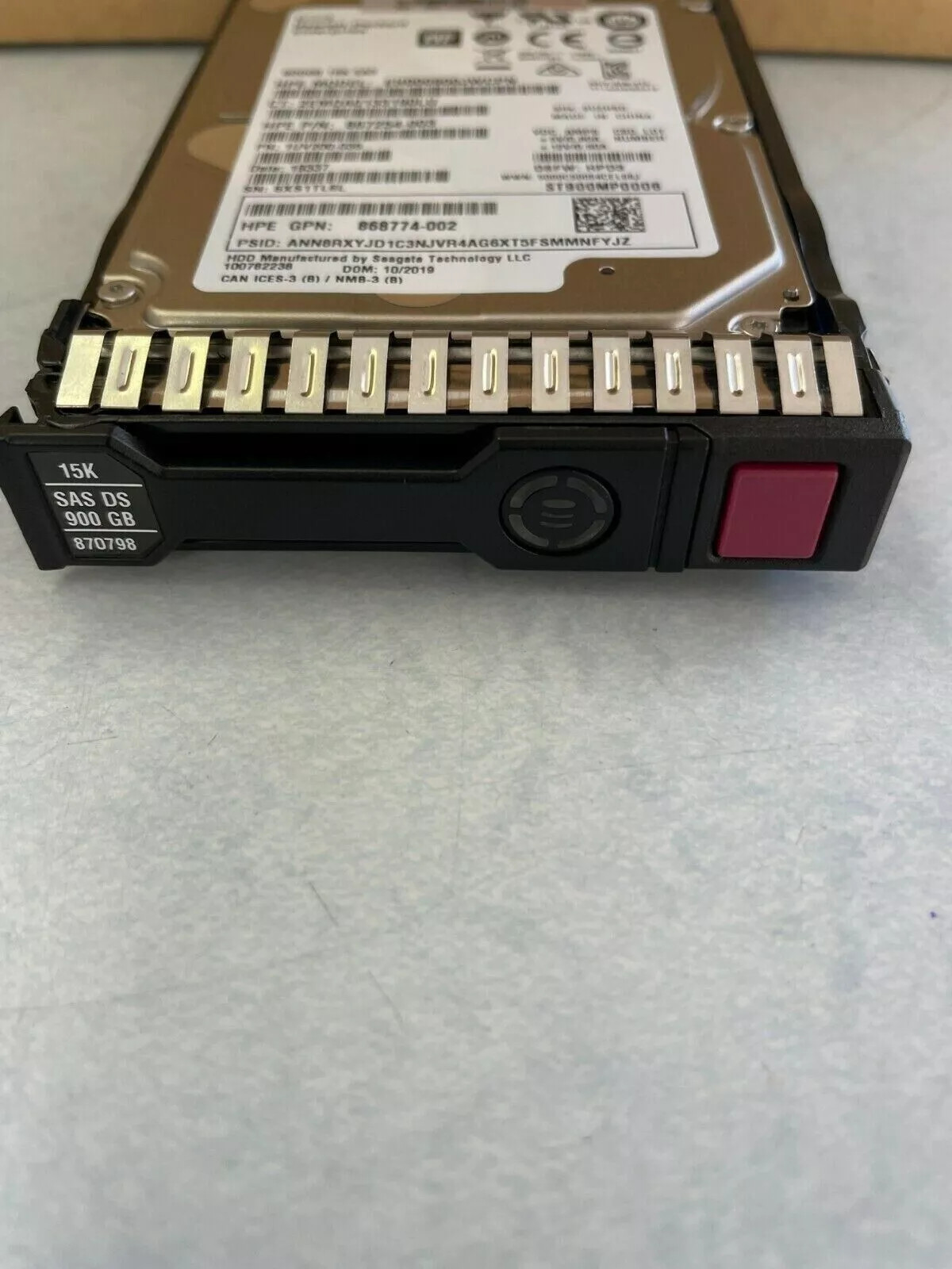 HPE870765-B21 900GB SAS 12G ENTERPRISE 15K 2.5IN 512E DS FIRMWARE HD 870798-001