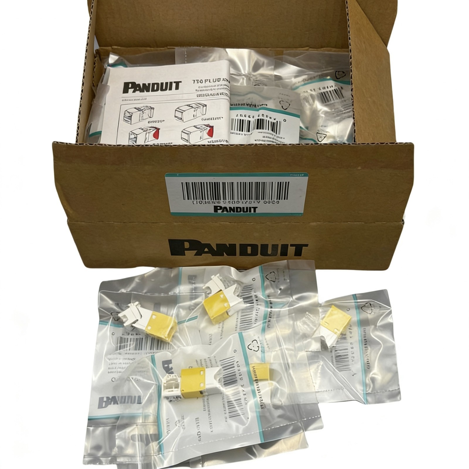 OEM Panduit Giga TX Cat6 jack yellow BOX OF 50. CJ688TGYL 